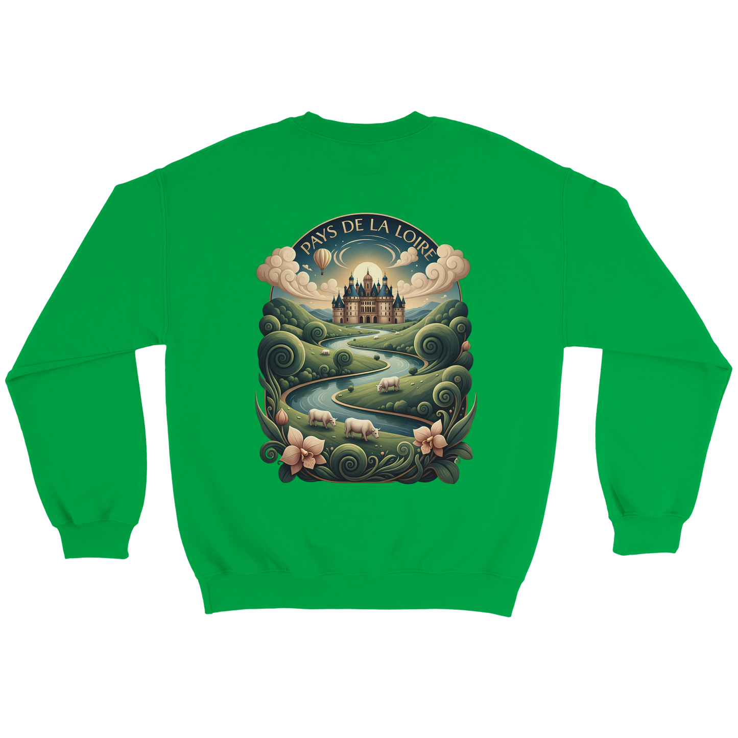 Klassisches Unisex-Sweatshirt Pays de la Loire mit Rundhalsausschnitt | Gildan® 18000