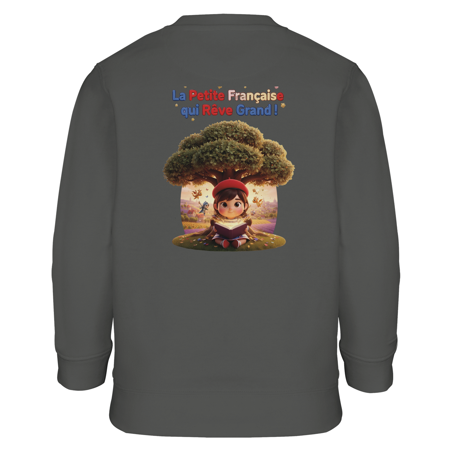 Mädchen-Sweatshirt im französischen Stil: „La petite française qui rêve grand“ aus recycelter Mischung | SOL'S Columbia Kids 04239