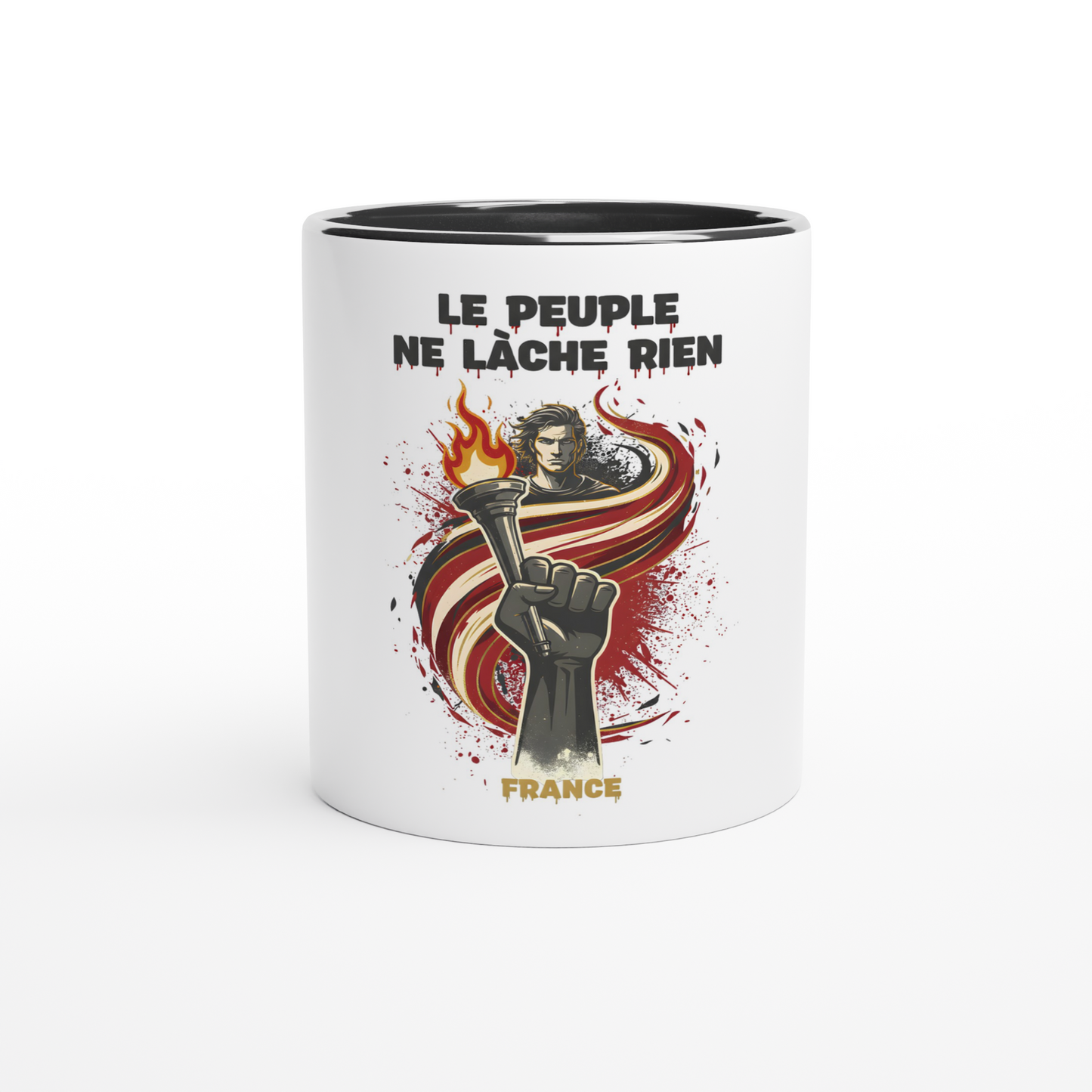 325ml (11oz) Ceramic Mug "le peuple lâche rien"