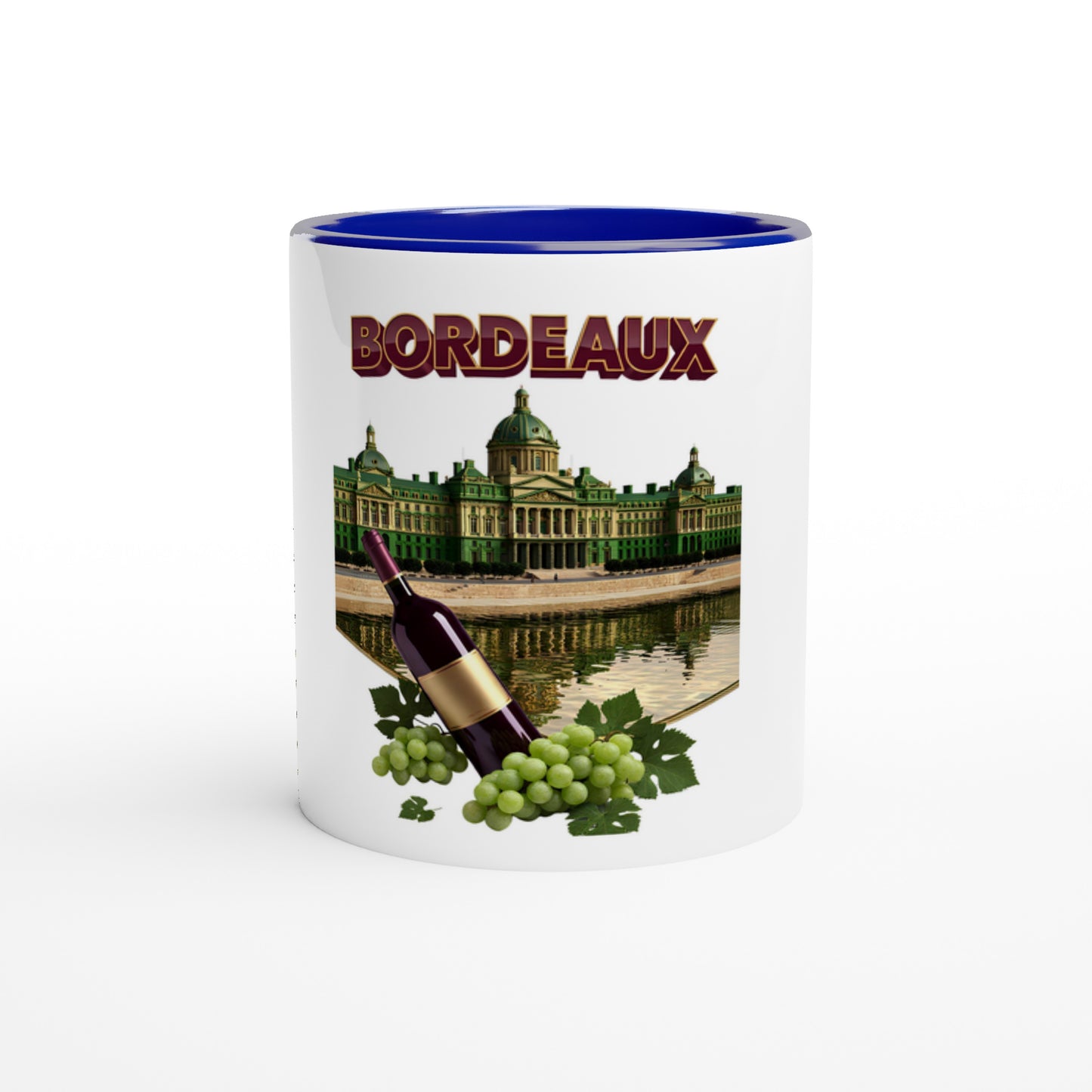 325 ml (11 oz) Burgundy Ceramic Mug, City of France