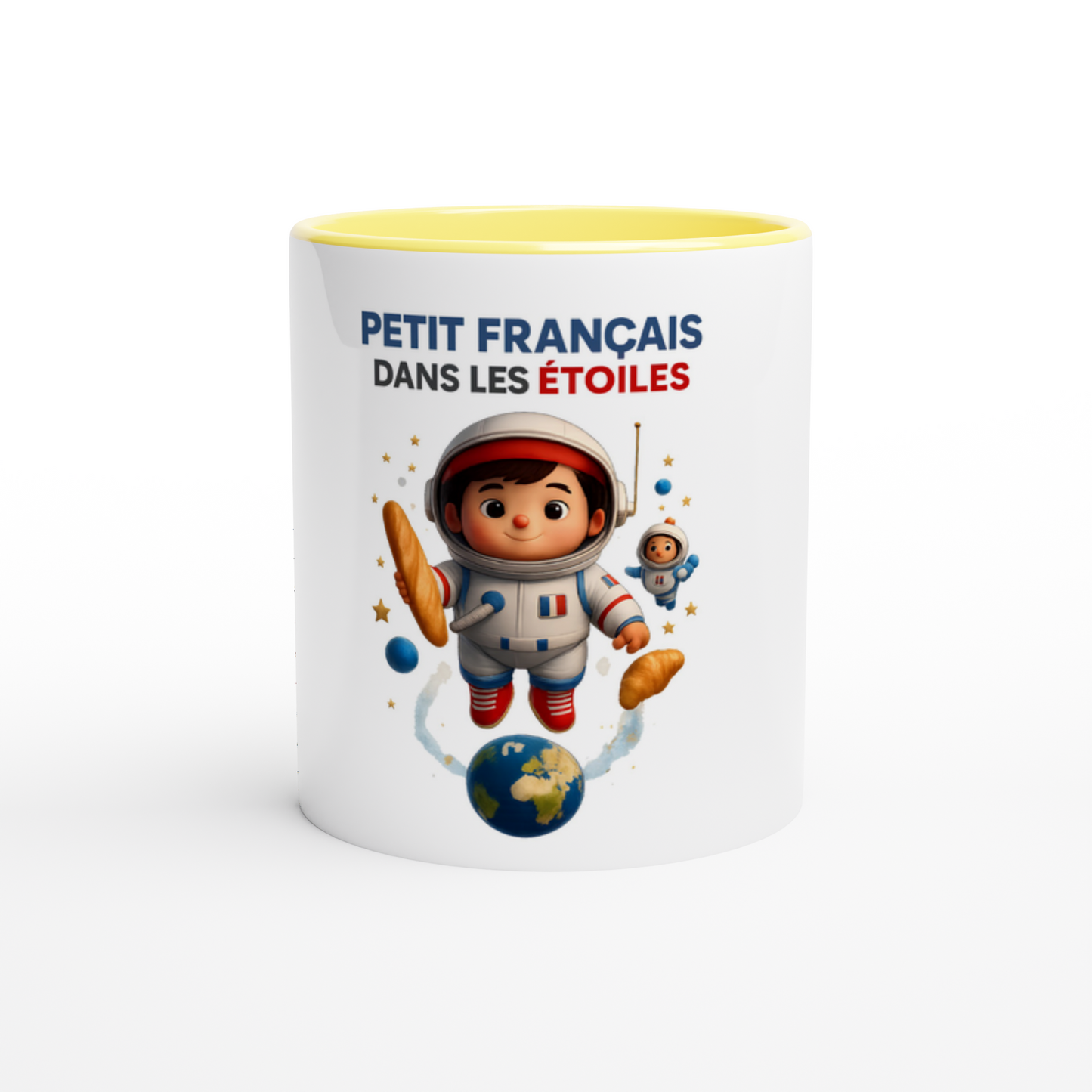 Französische Keramiktasse mit Sternenmotiv, 325 ml (11 oz)