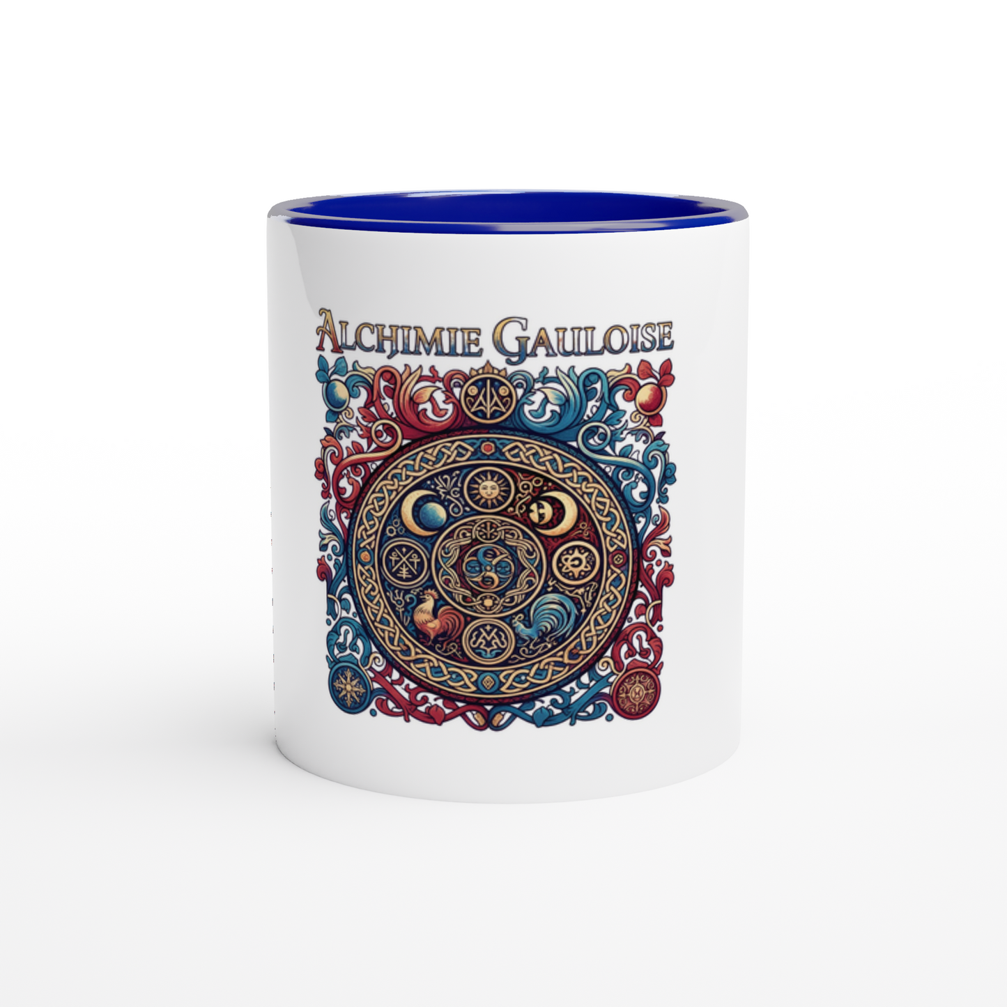 Keramikbecher Gallische Alchemie weiß 325 ml (11 oz) mit farbiger Innenseite
