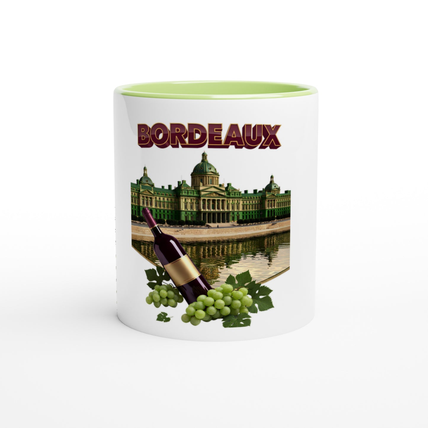325 ml (11 oz) Burgundy Ceramic Mug, City of France