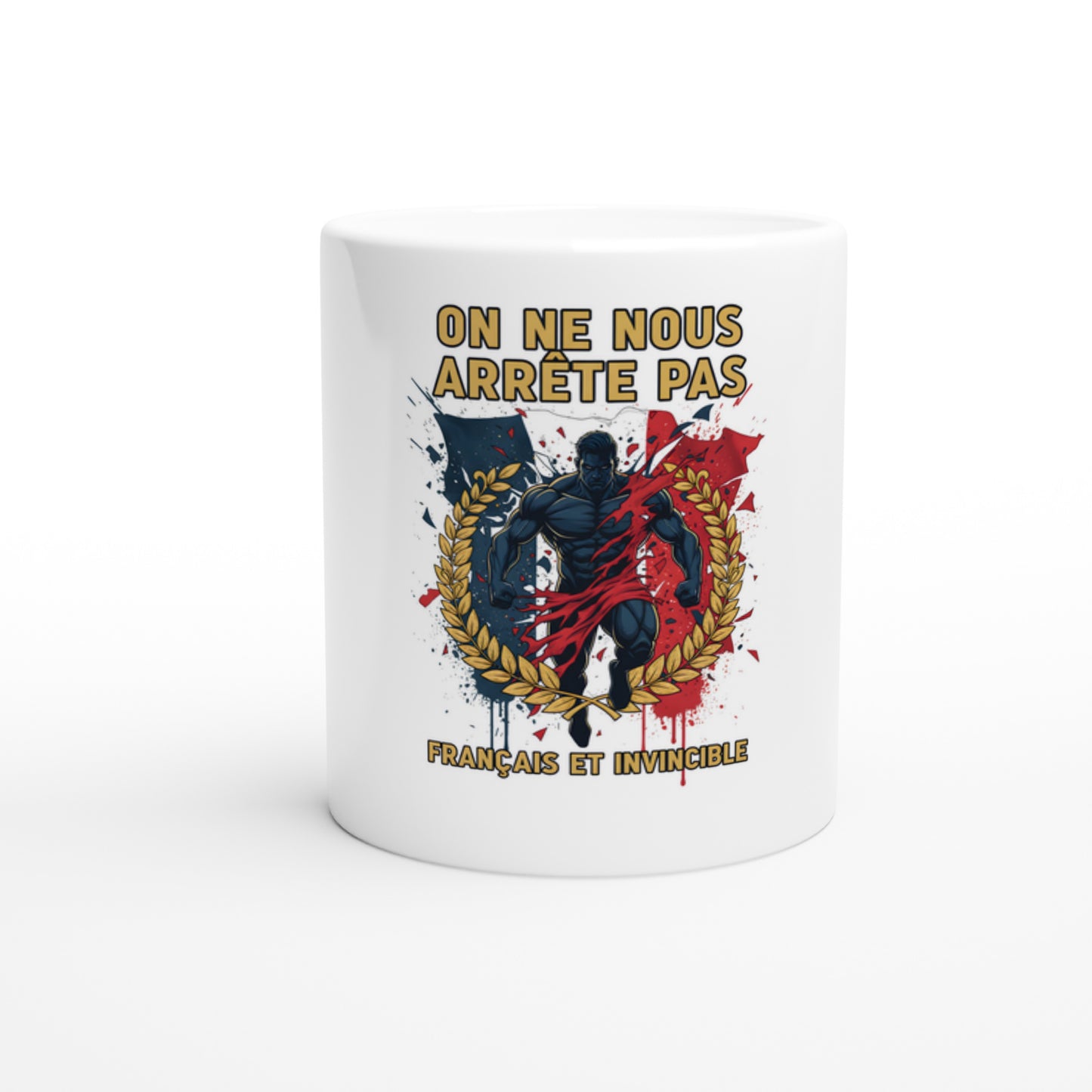Mug en céramique on nous arrête pas  blanche 325 ml (11 oz) avec intérieur coloré