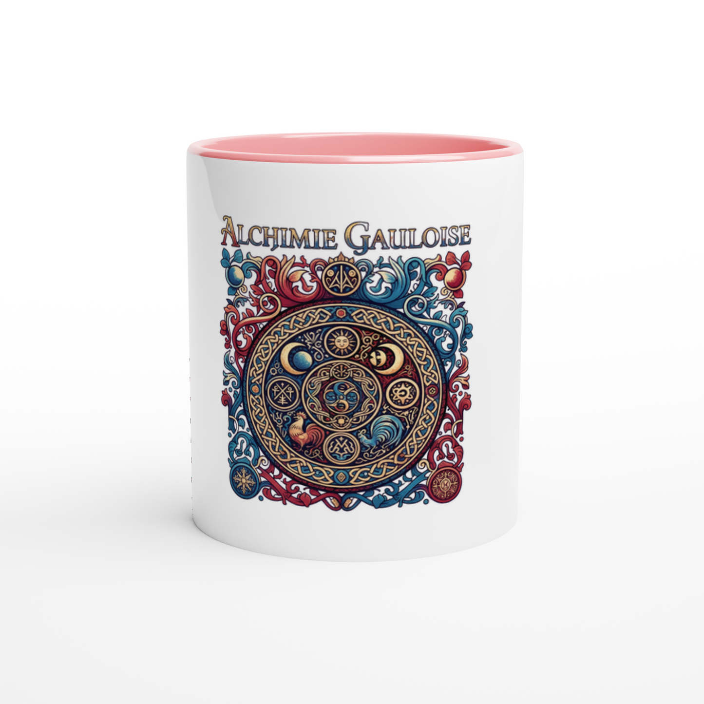 Keramikbecher Gallische Alchemie weiß 325 ml (11 oz) mit farbiger Innenseite
