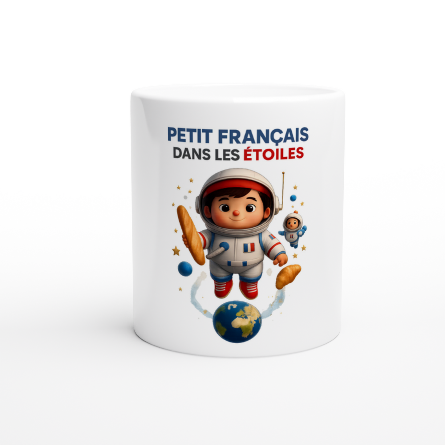 Französische Keramiktasse mit Sternenmotiv, 325 ml (11 oz)
