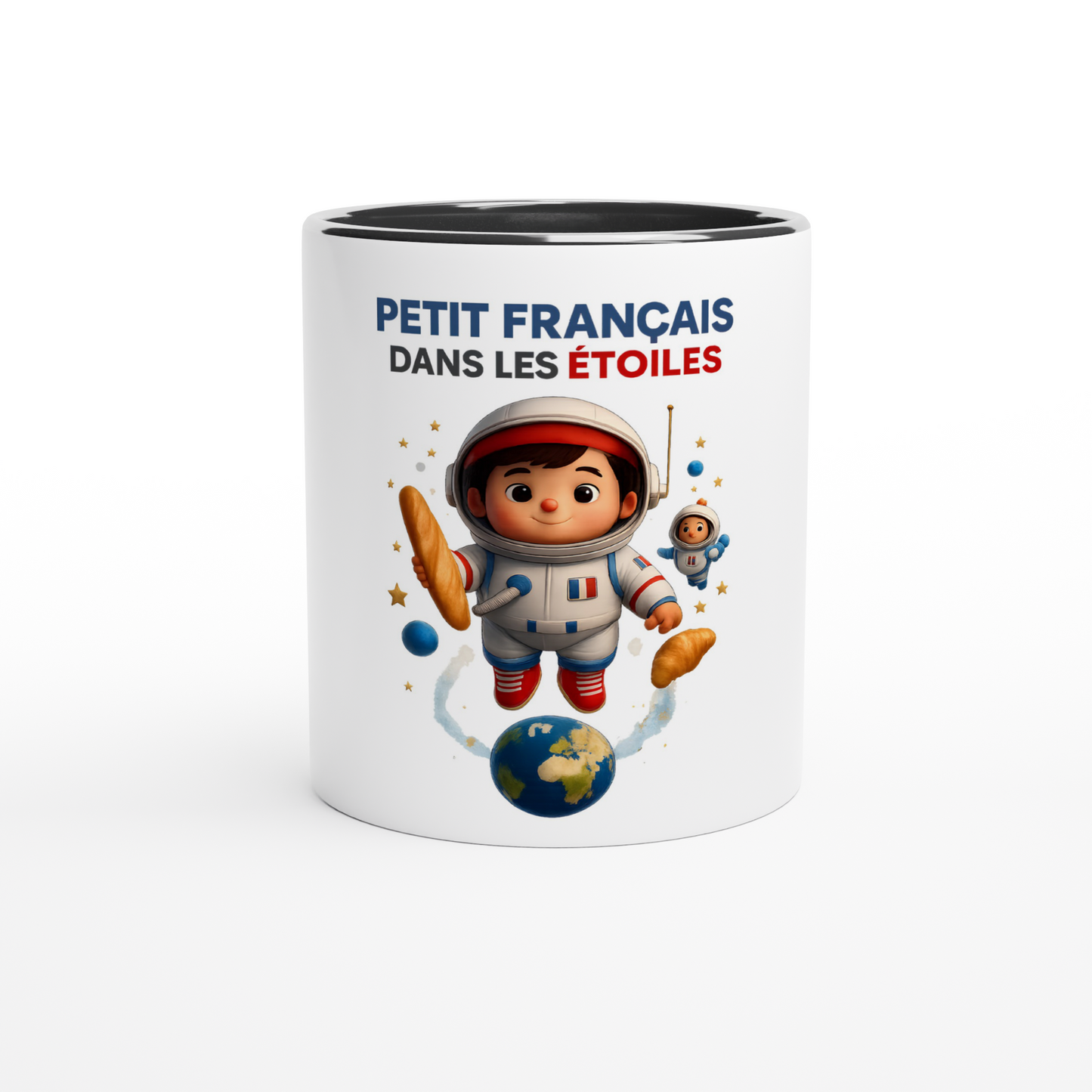 Französische Keramiktasse mit Sternenmotiv, 325 ml (11 oz)