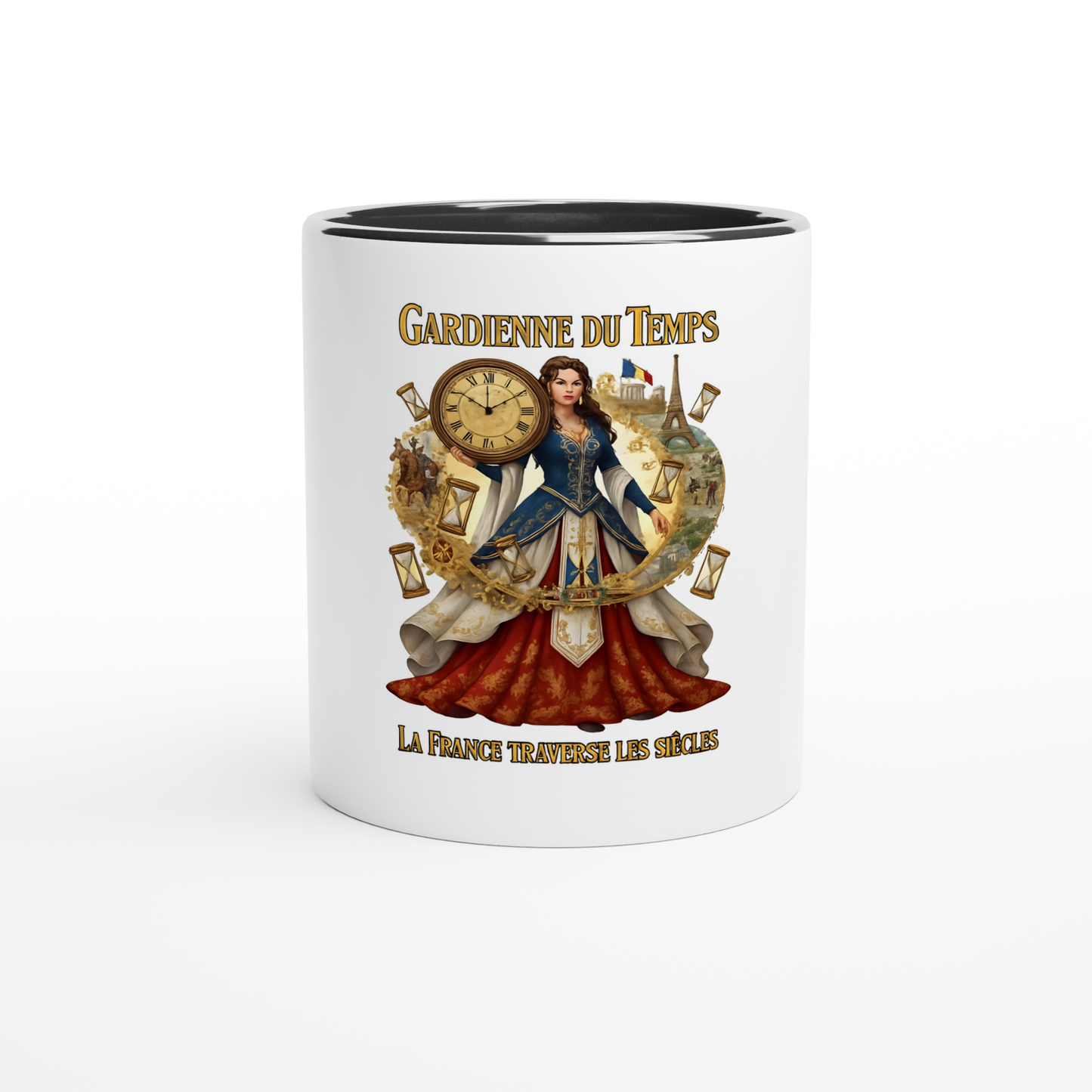 Mug en céramique blanche gardienne du temps  325 ml (11 oz) avec intérieur coloré