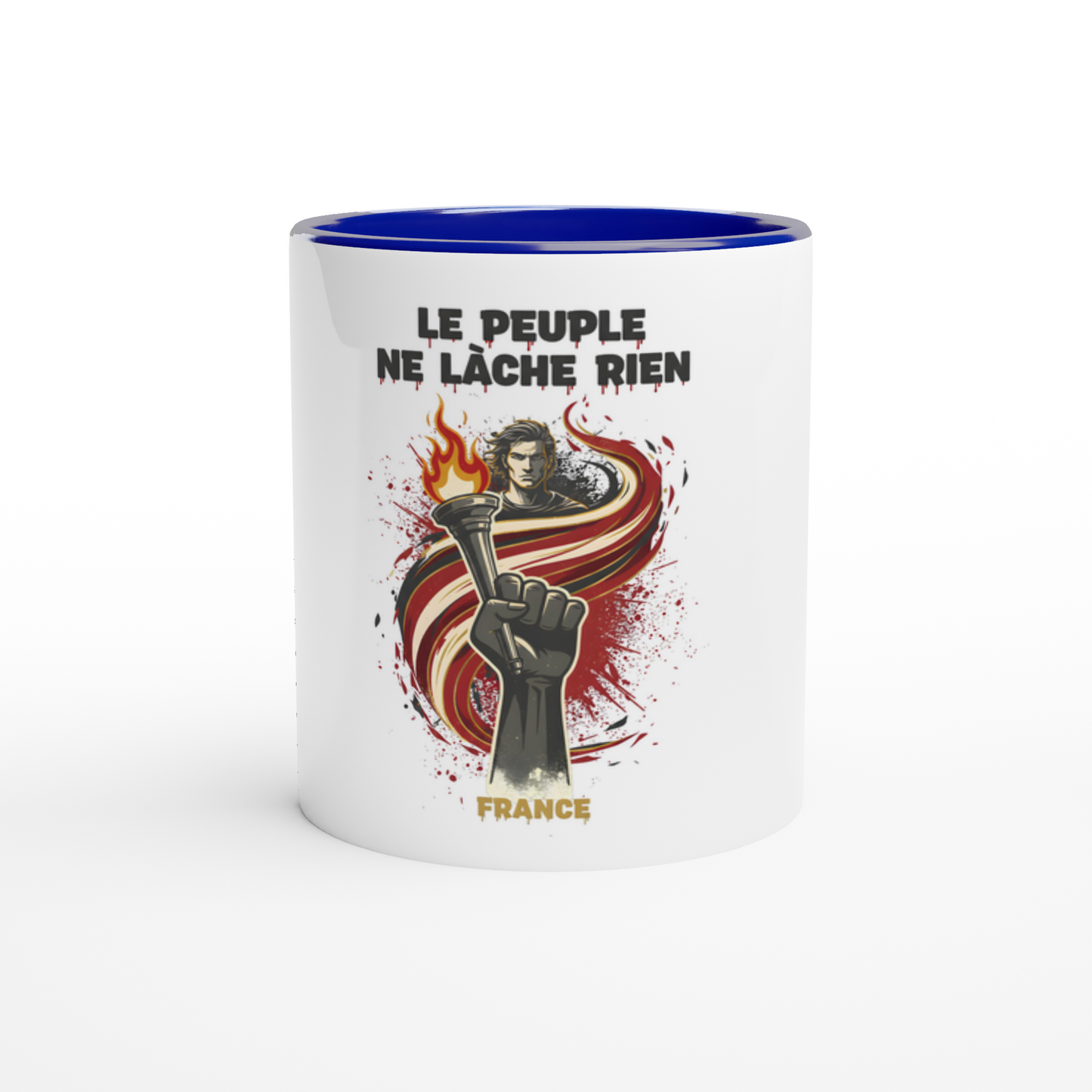 325ml (11oz) Ceramic Mug "le peuple lâche rien"