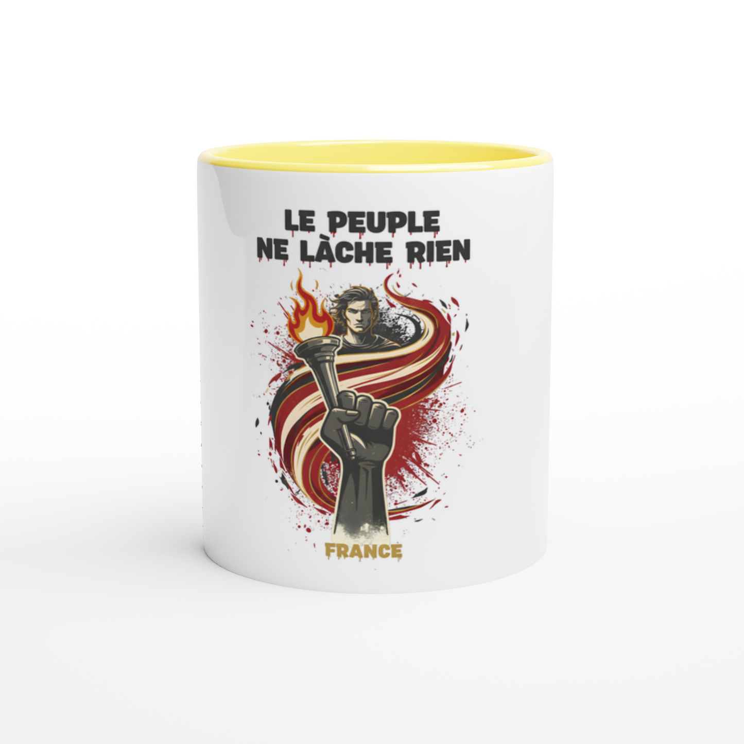 325ml (11oz) Ceramic Mug "le peuple lâche rien"