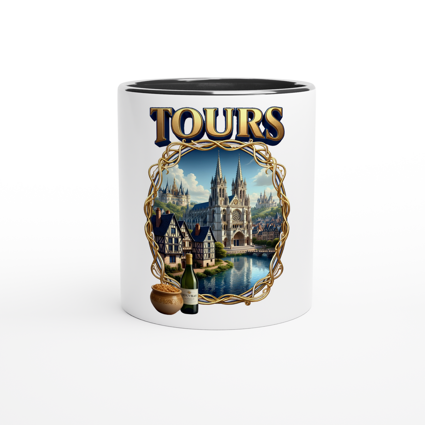 Keramikbecher Tours Stadt in Frankreich 325 ml (11 oz)