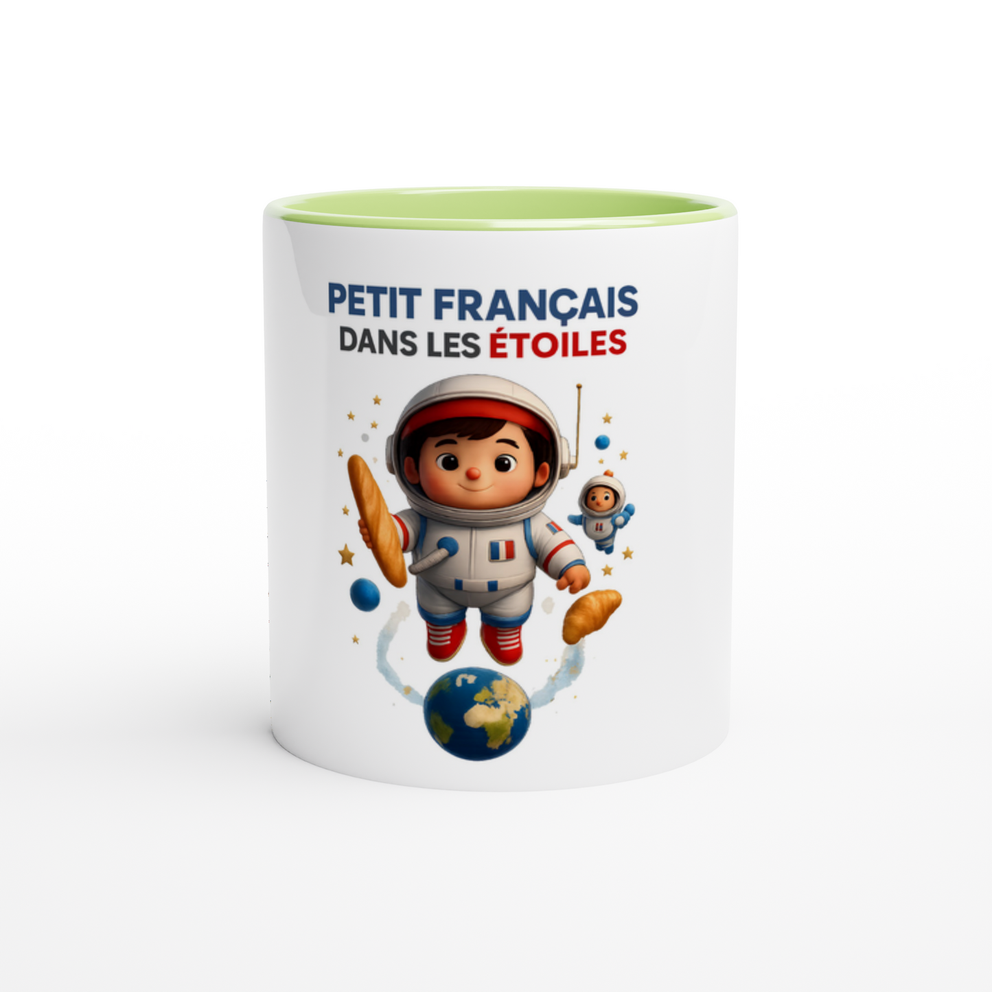 Französische Keramiktasse mit Sternenmotiv, 325 ml (11 oz)