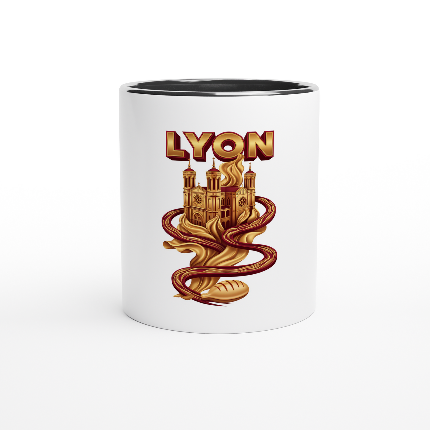 Keramikbecher Lyon Stadt Frankreich 325 ml (11 oz)