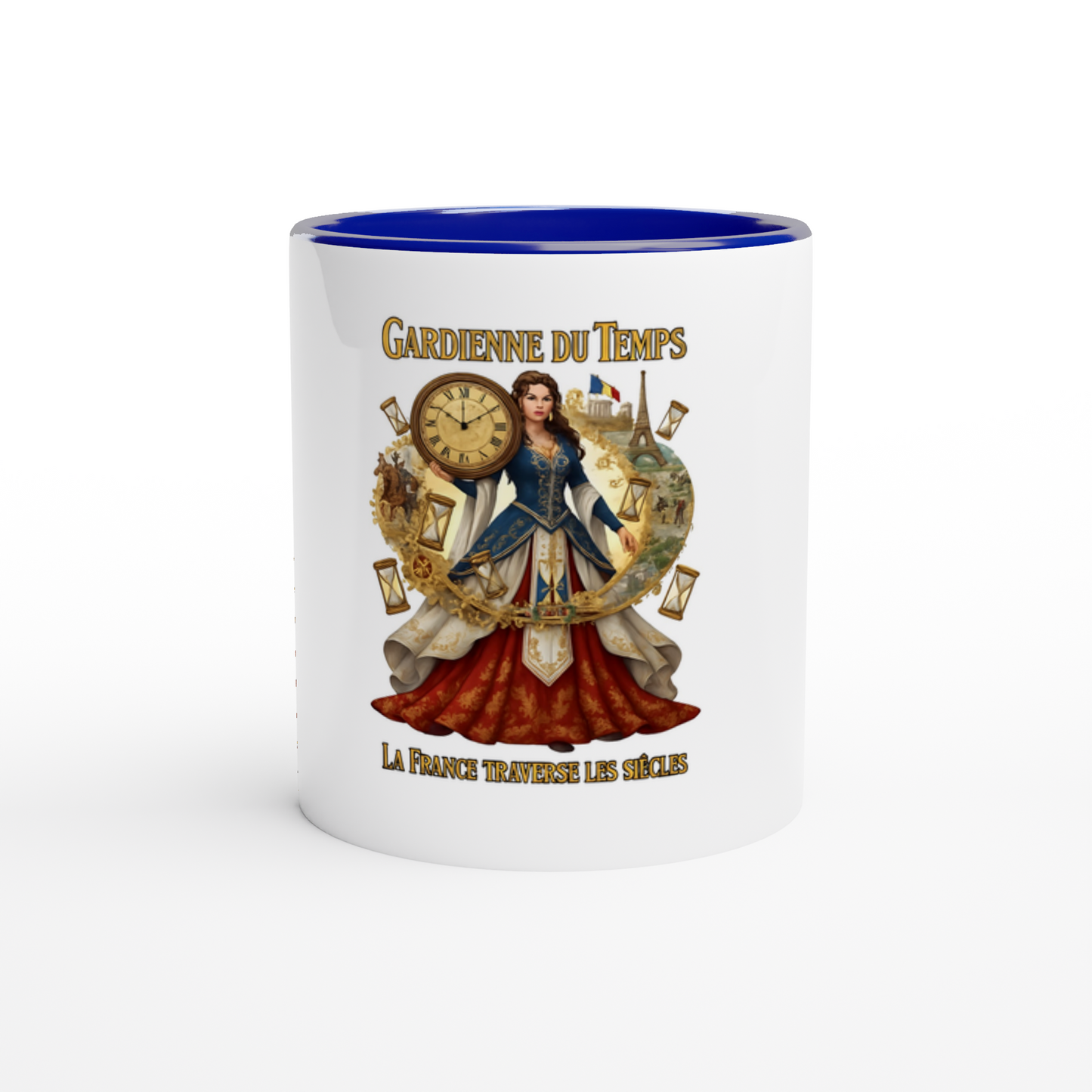 Mug en céramique blanche gardienne du temps  325 ml (11 oz) avec intérieur coloré