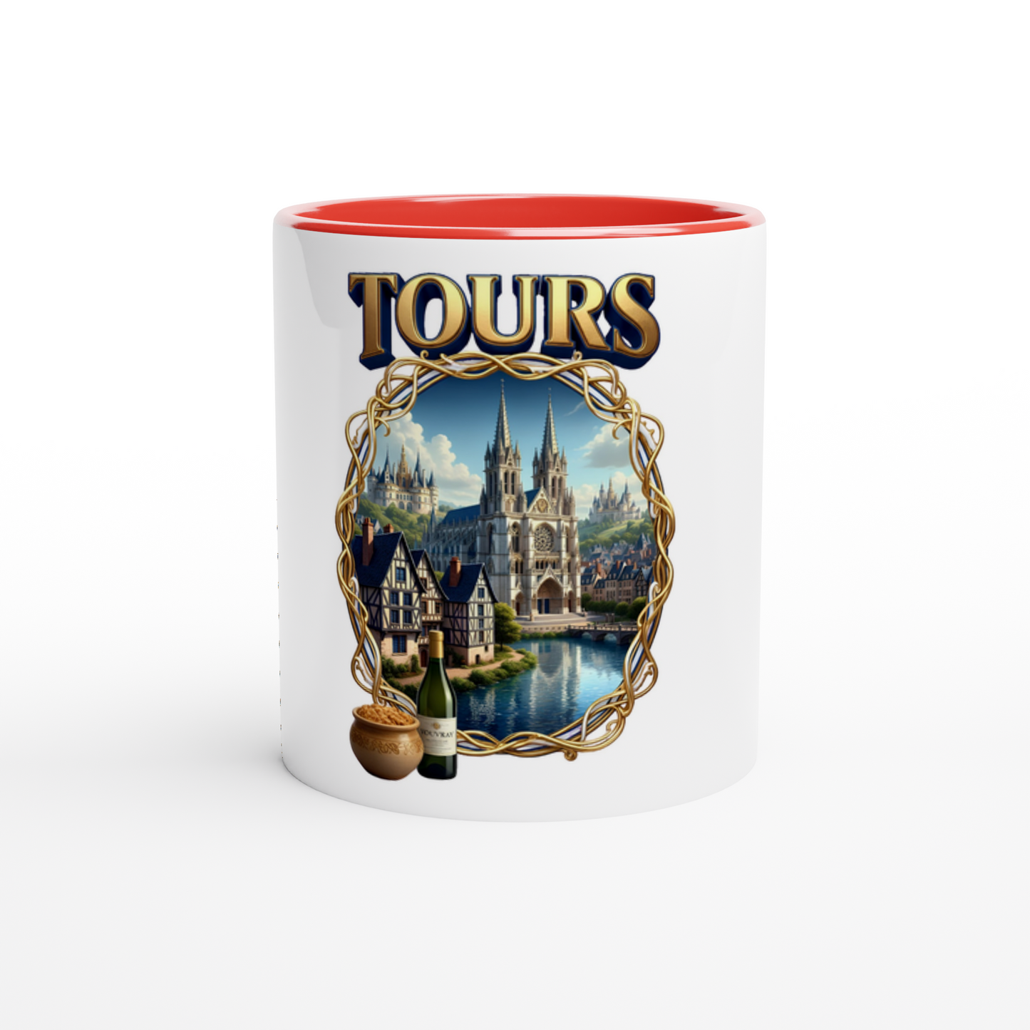 Keramikbecher Tours Stadt in Frankreich 325 ml (11 oz)