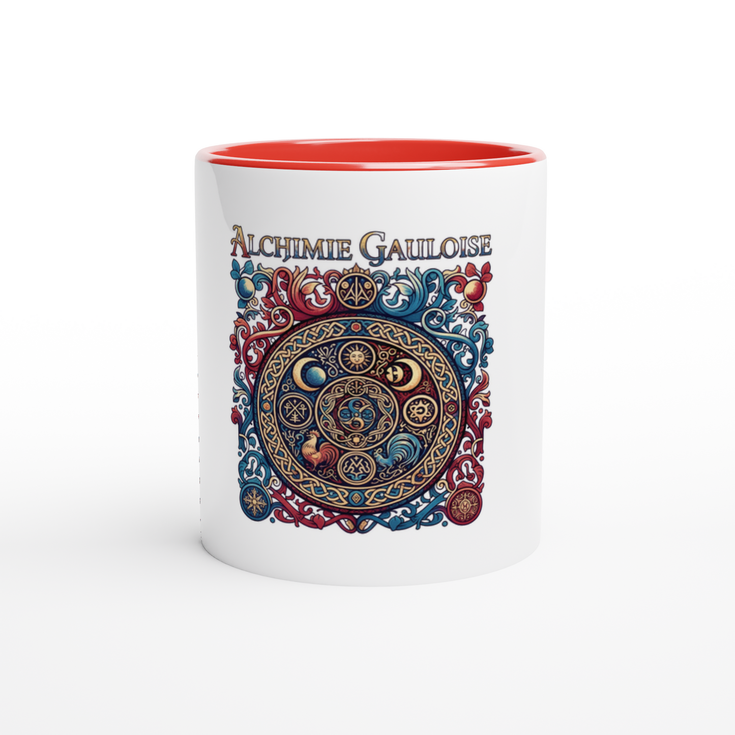 Keramikbecher Gallische Alchemie weiß 325 ml (11 oz) mit farbiger Innenseite