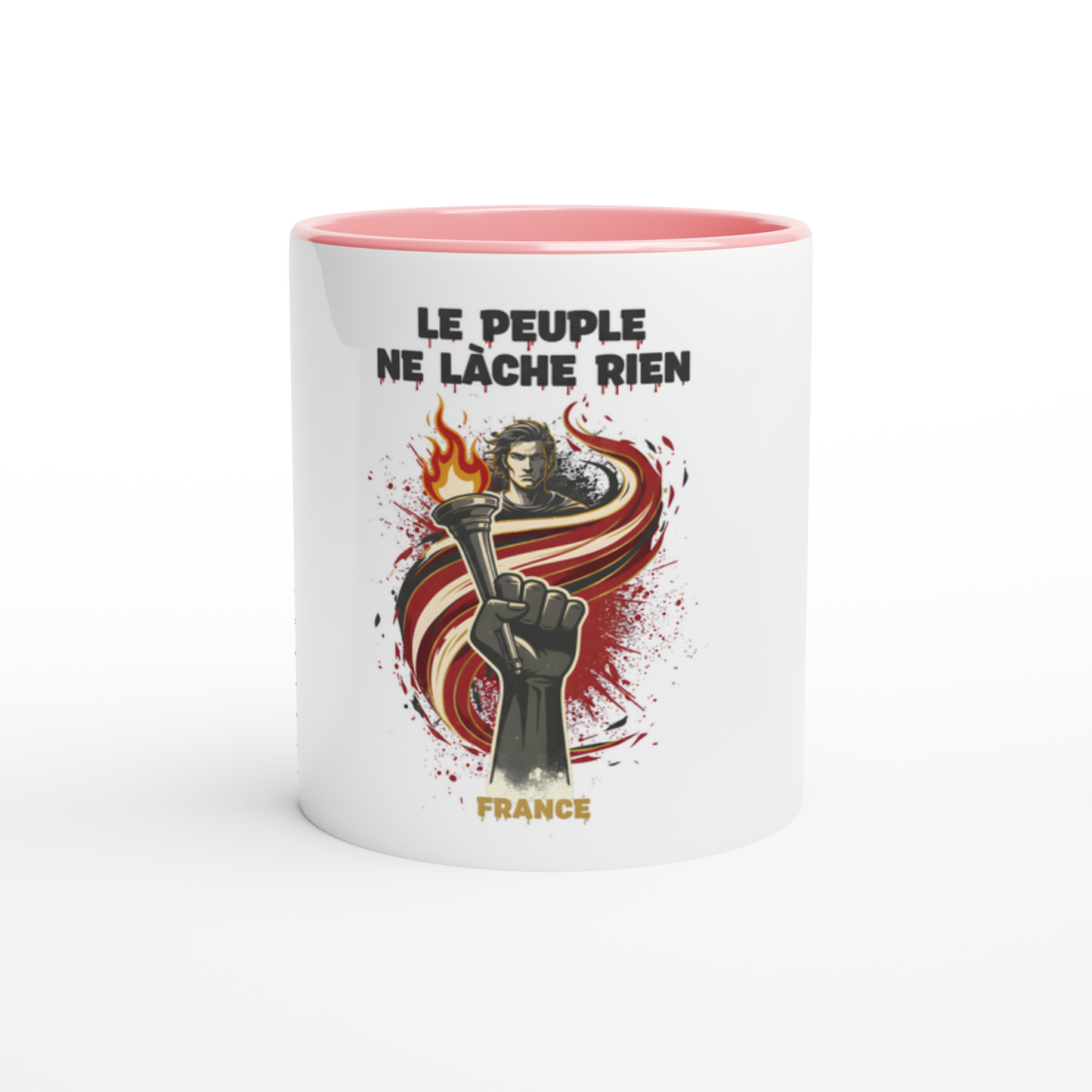 325ml (11oz) Ceramic Mug "le peuple lâche rien"