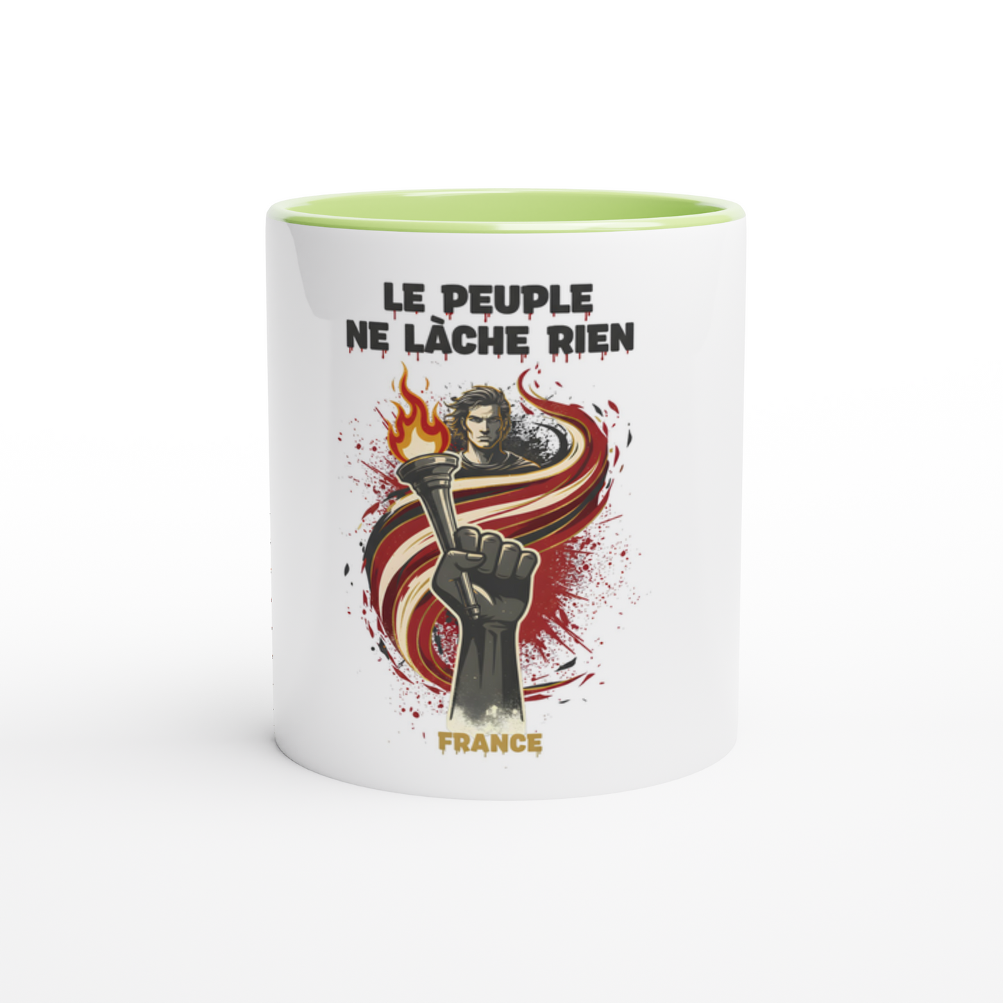 325ml (11oz) Ceramic Mug "le peuple lâche rien"