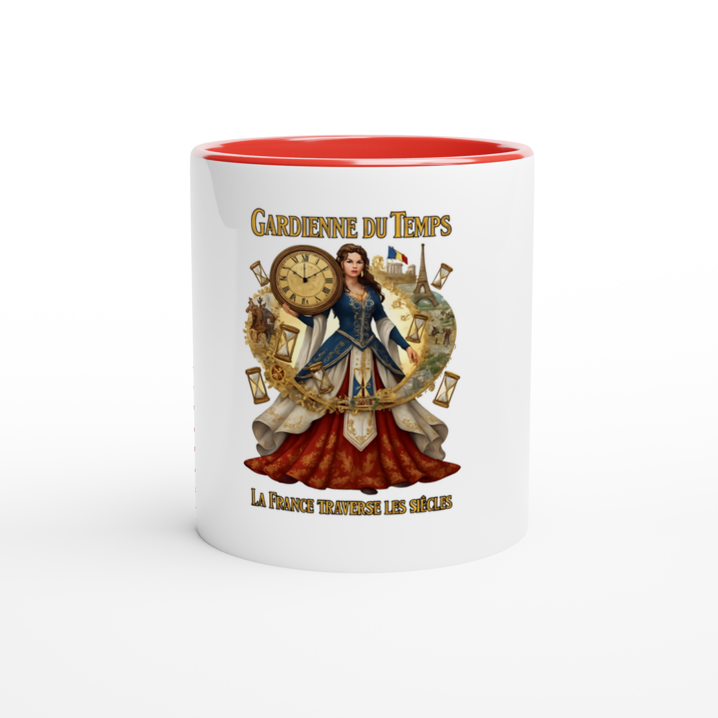 Mug en céramique blanche gardienne du temps  325 ml (11 oz) avec intérieur coloré