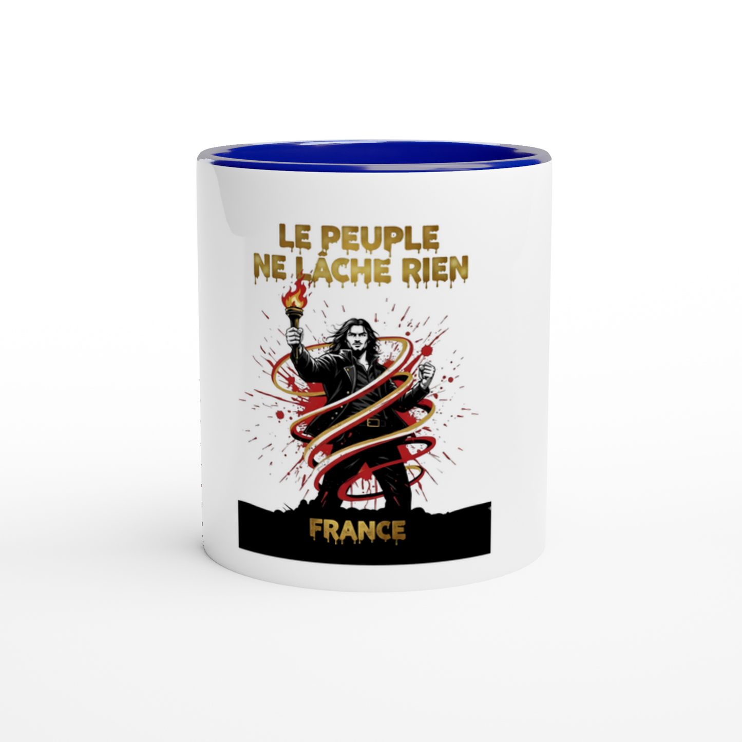 325ml (11oz) Ceramic Mug "le peuple lâche rien"