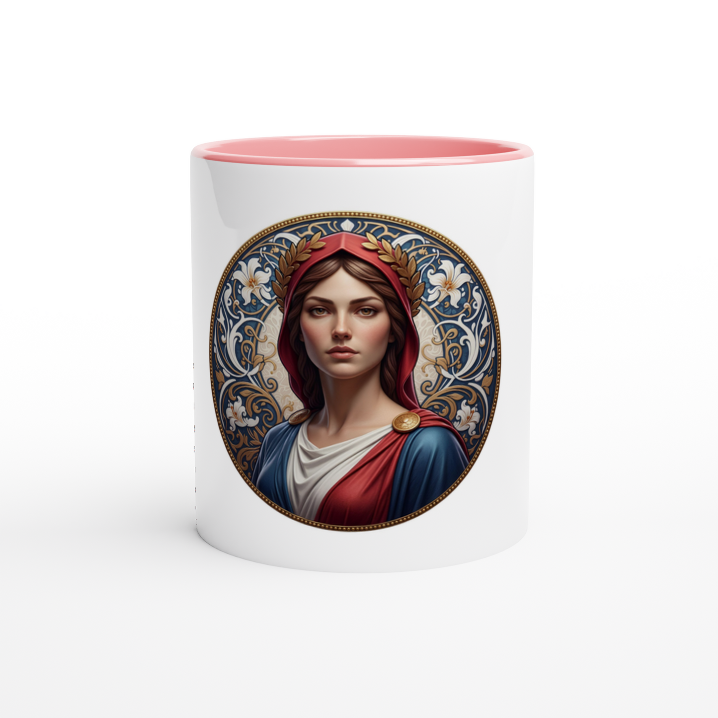 Ceramic Marianne White Mug, 325 ml (11 oz), with colored interior