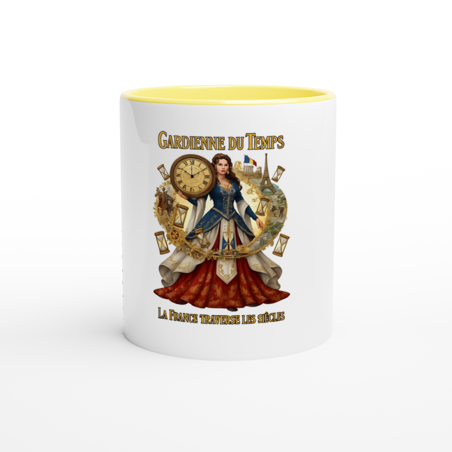 Mug en céramique blanche gardienne du temps  325 ml (11 oz) avec intérieur coloré