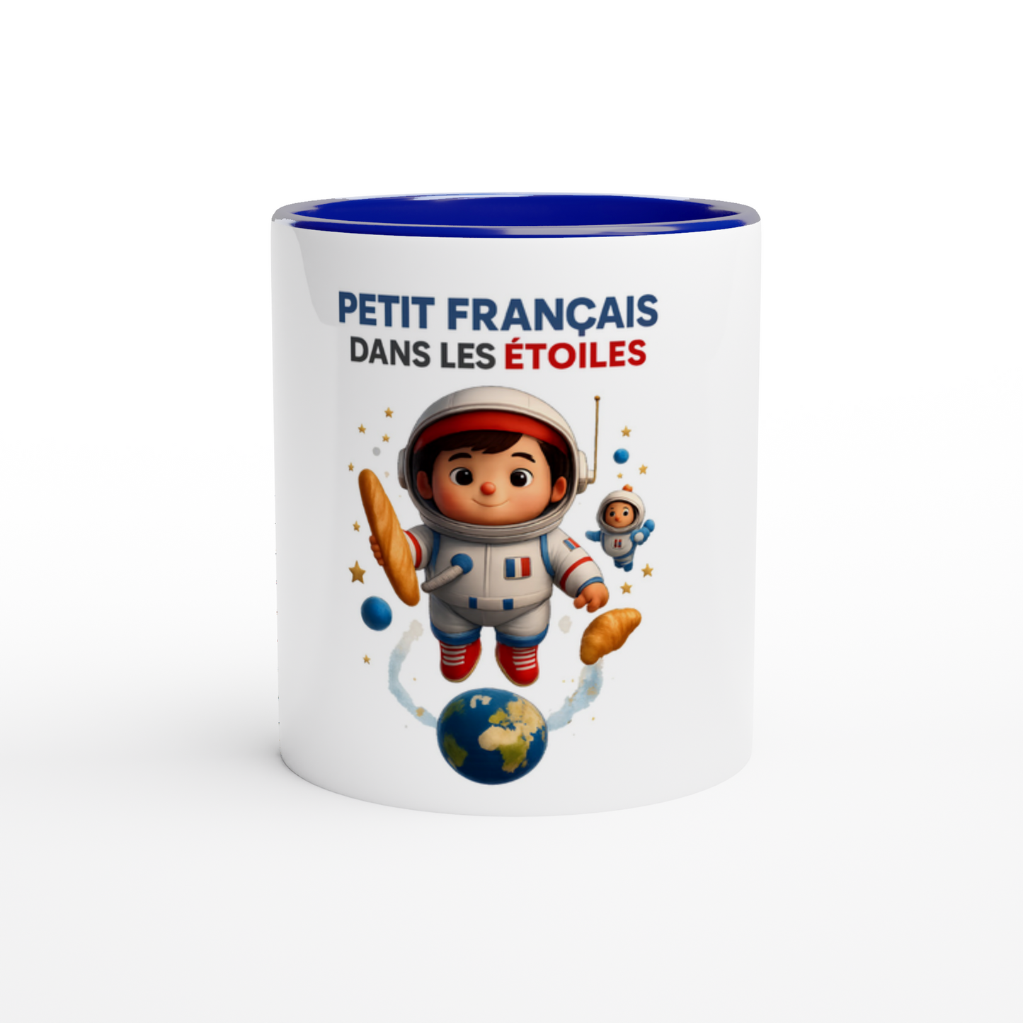 Französische Keramiktasse mit Sternenmotiv, 325 ml (11 oz)