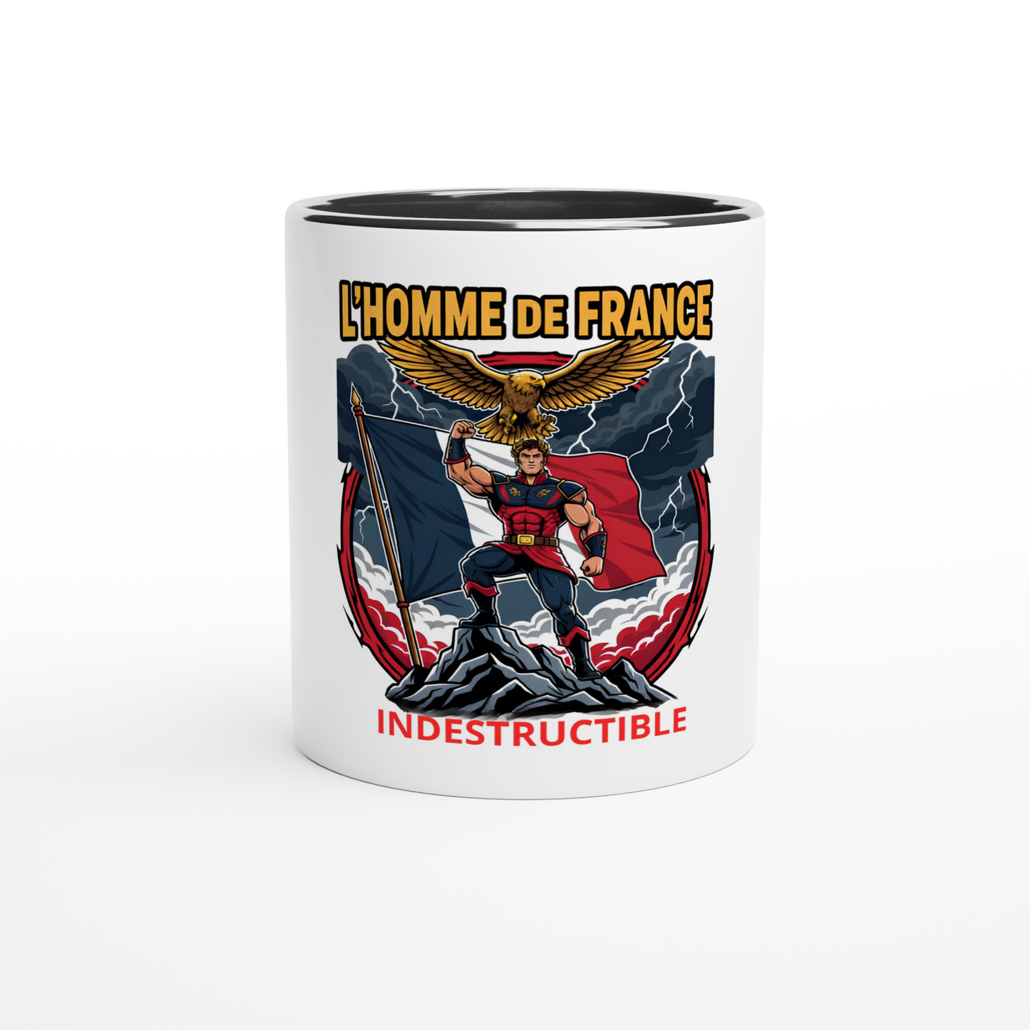 325 ml (11 oz) French-style ceramic mug for men