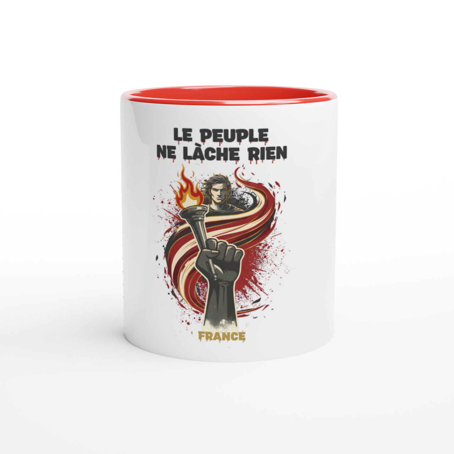 325ml (11oz) Ceramic Mug "le peuple lâche rien"