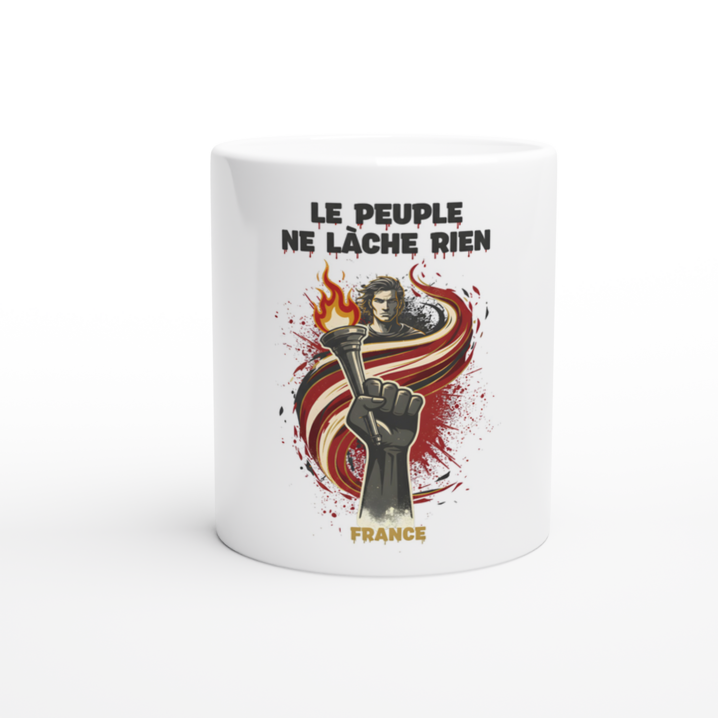325ml (11oz) Ceramic Mug "le peuple lâche rien"