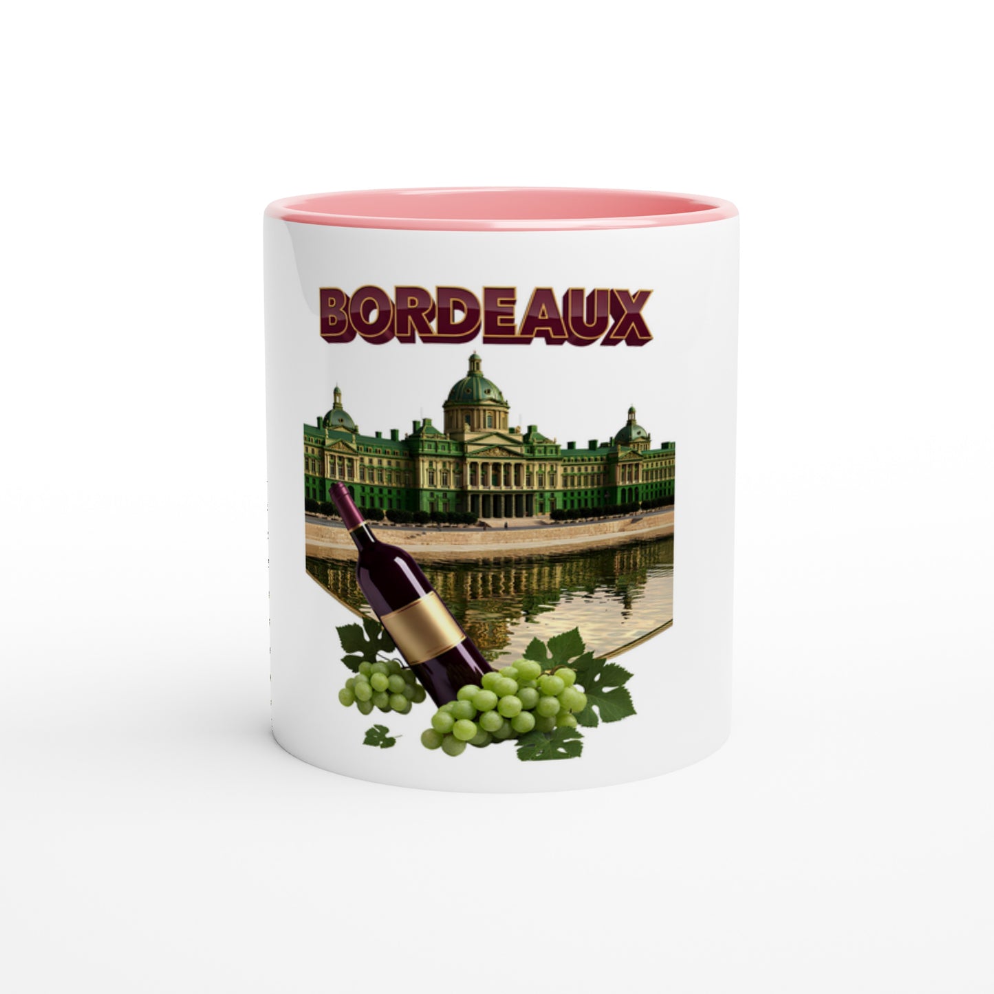 325 ml (11 oz) Burgundy Ceramic Mug, City of France