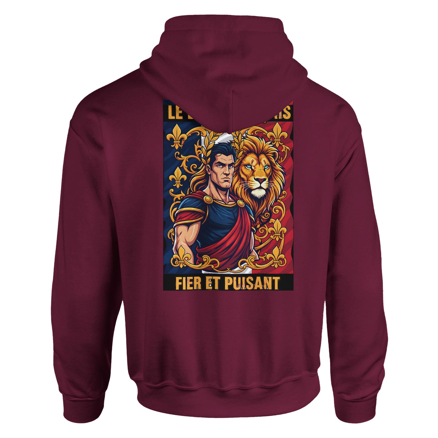 Men's Hoodie - Strong Lion - French Style - Classic | Gildan® 18500