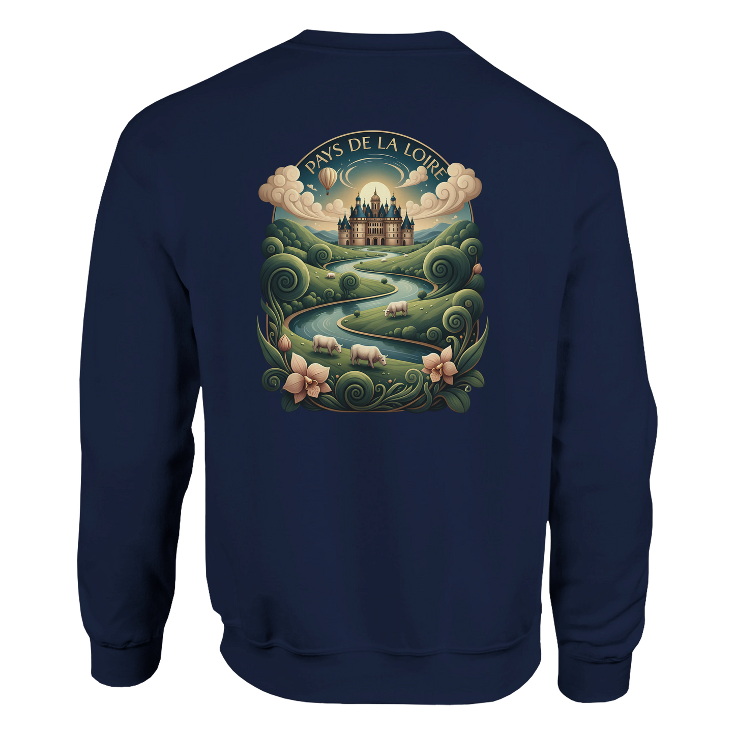 Klassisches Unisex-Sweatshirt Pays de la Loire mit Rundhalsausschnitt | Gildan® 18000