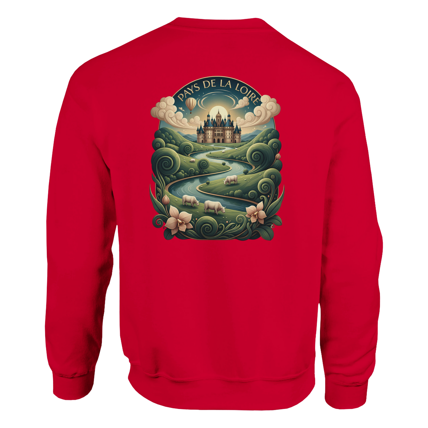 Klassisches Unisex-Sweatshirt Pays de la Loire mit Rundhalsausschnitt | Gildan® 18000