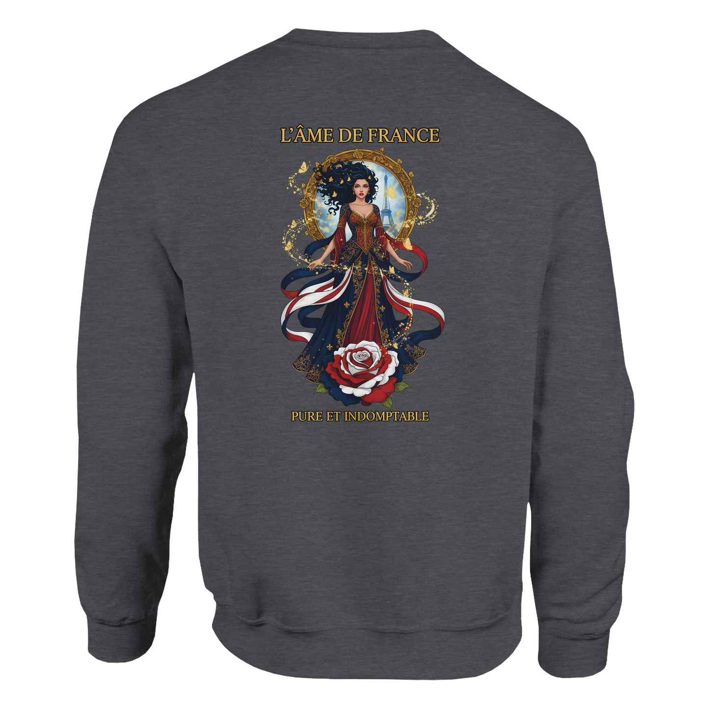Sweatshirt Die Seele Frankreichs Damen im französischen Stil klassischer Rundhalsausschnitt | Gildan® 18000