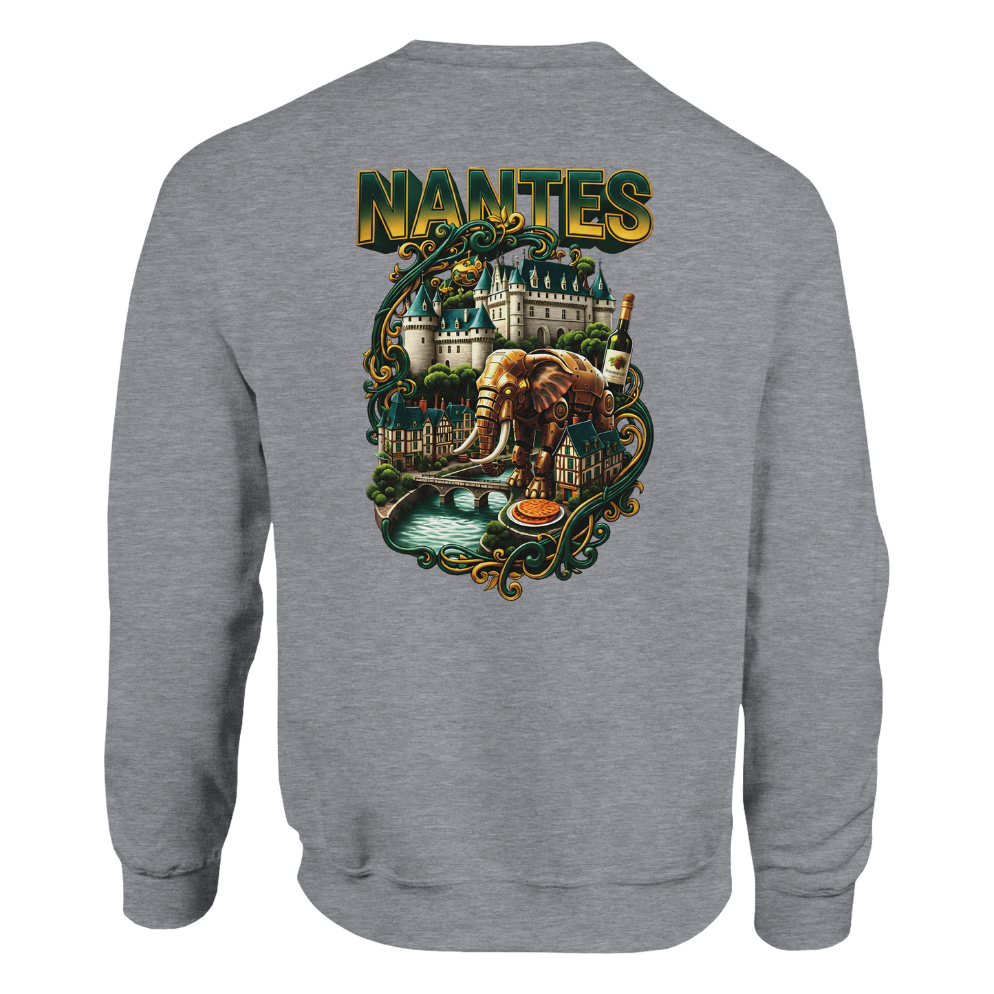 Unisex-Sweatshirt Nantes Stadt Frankreich klassisch Rundhals | Gildan® 18000