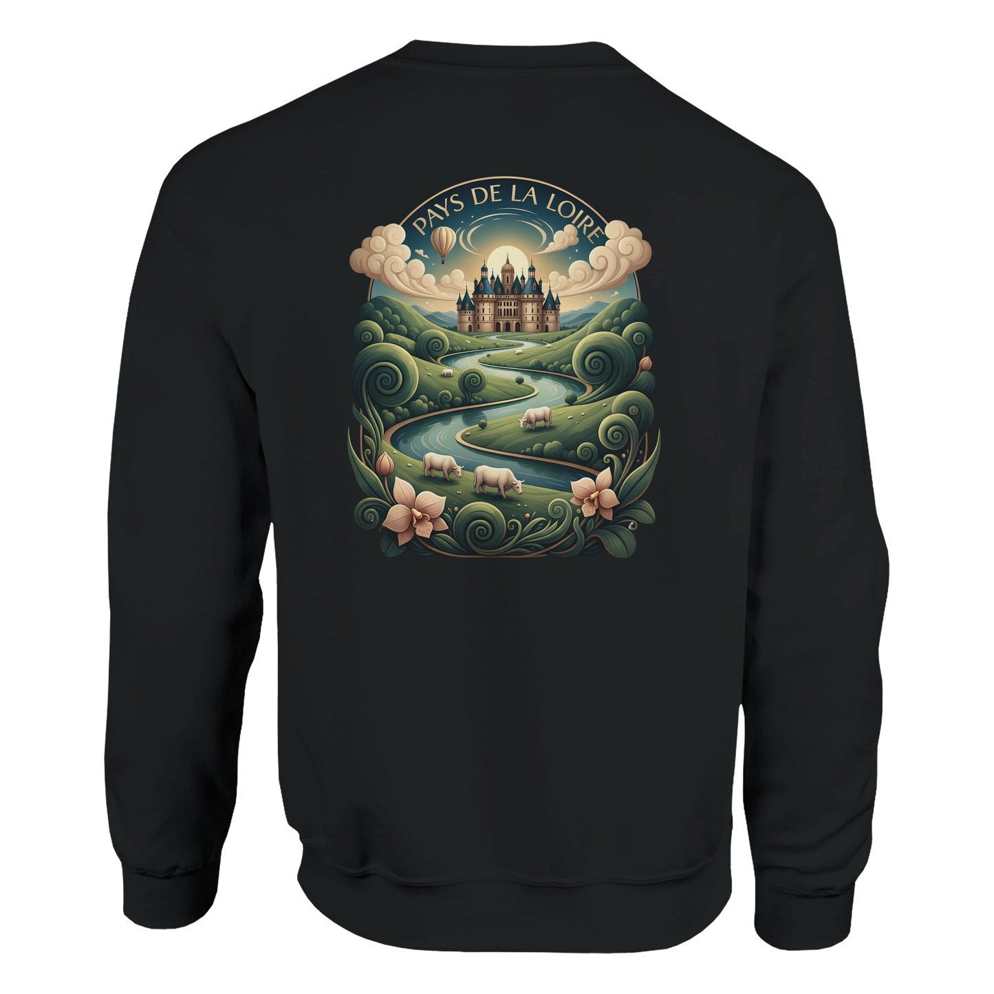 Klassisches Unisex-Sweatshirt Pays de la Loire mit Rundhalsausschnitt | Gildan® 18000