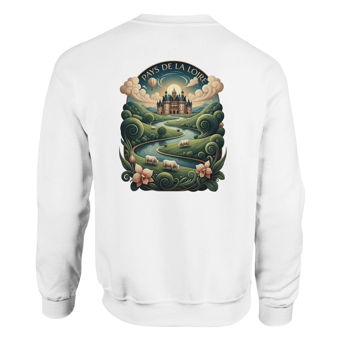 Klassisches Unisex-Sweatshirt Pays de la Loire mit Rundhalsausschnitt | Gildan® 18000