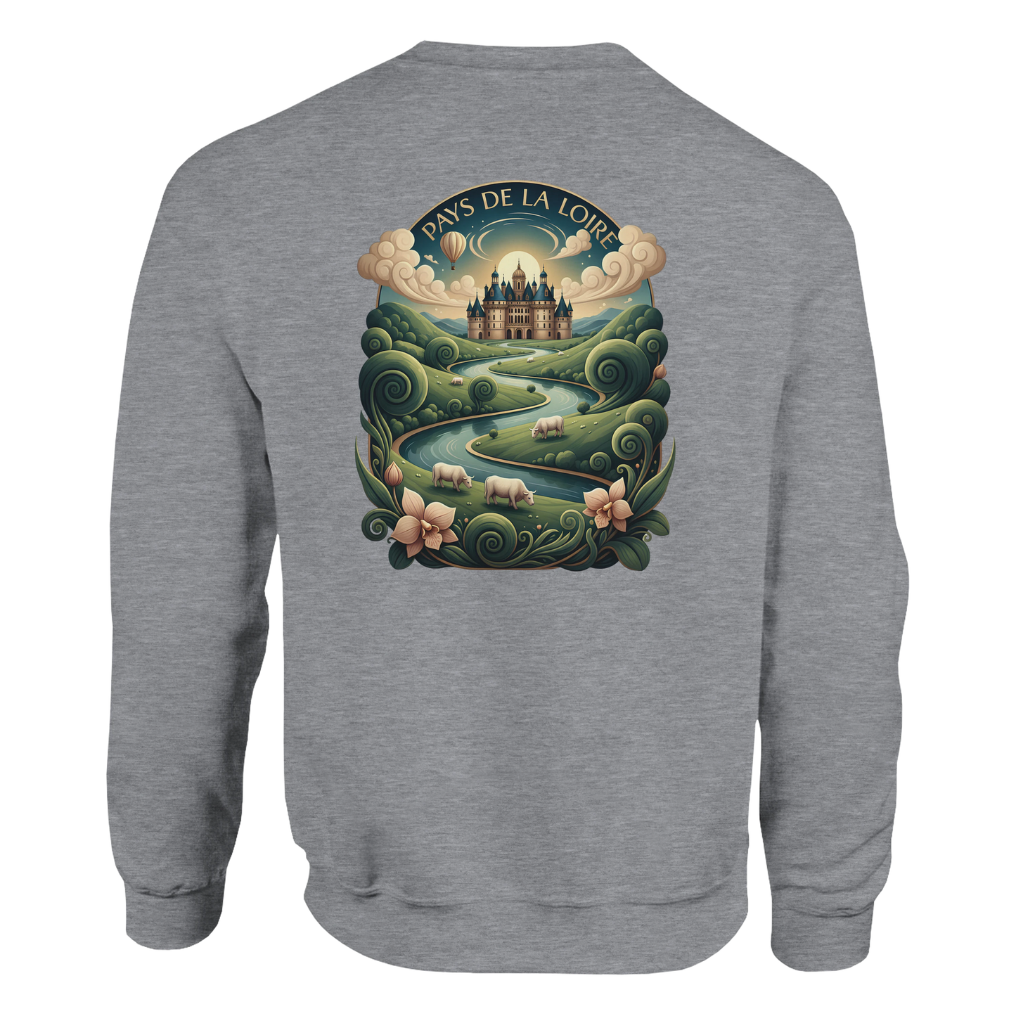 Klassisches Unisex-Sweatshirt Pays de la Loire mit Rundhalsausschnitt | Gildan® 18000
