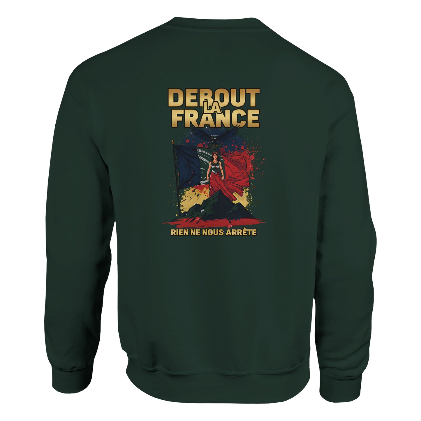 Damen-Sweatshirt „debout la France“ im klassischen französischen Rundhals-Stil | Gildan® 18000