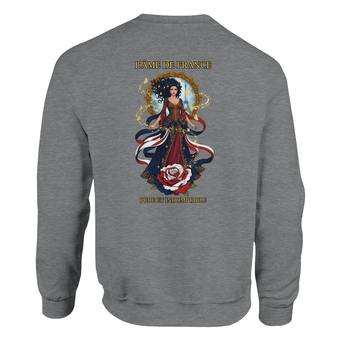 Sweatshirt Die Seele Frankreichs Damen im französischen Stil klassischer Rundhalsausschnitt | Gildan® 18000