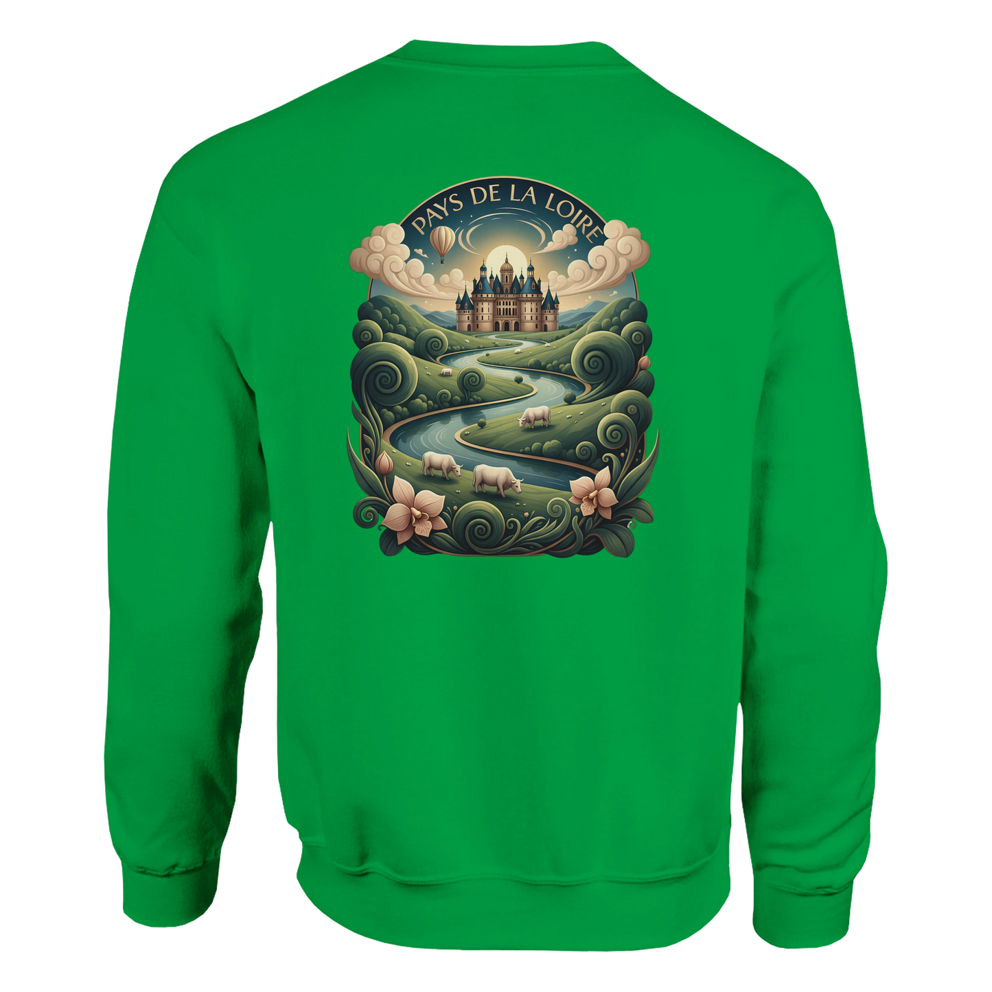 Klassisches Unisex-Sweatshirt Pays de la Loire mit Rundhalsausschnitt | Gildan® 18000