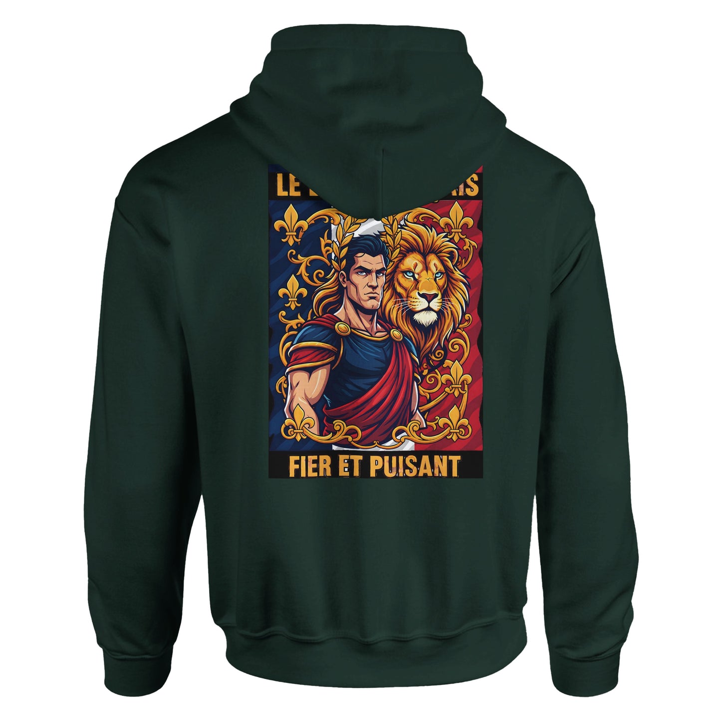 Men's Hoodie - Strong Lion - French Style - Classic | Gildan® 18500