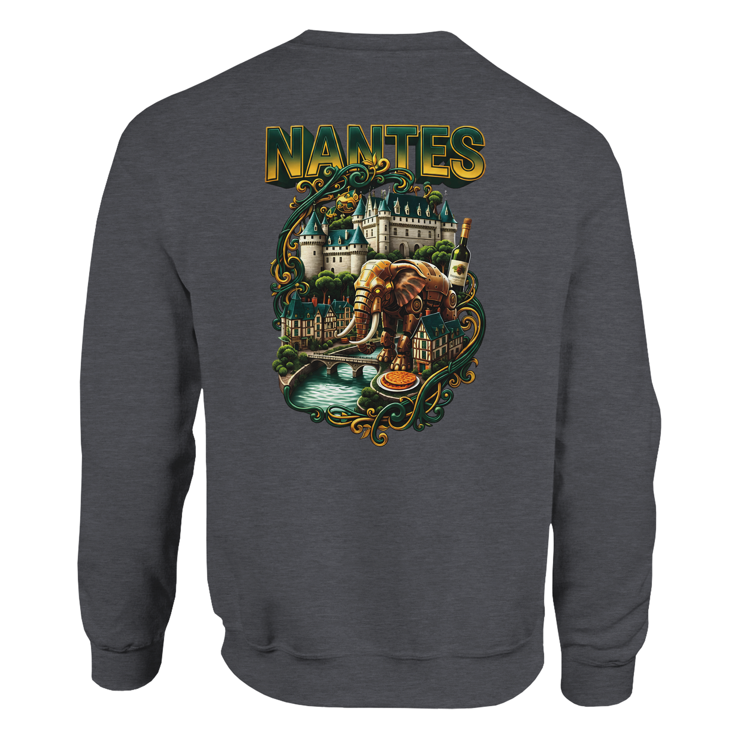 Unisex-Sweatshirt Nantes Stadt Frankreich klassisch Rundhals | Gildan® 18000