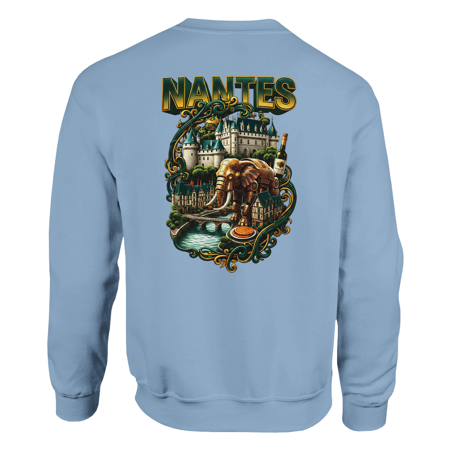 Unisex-Sweatshirt Nantes Stadt Frankreich klassisch Rundhals | Gildan® 18000