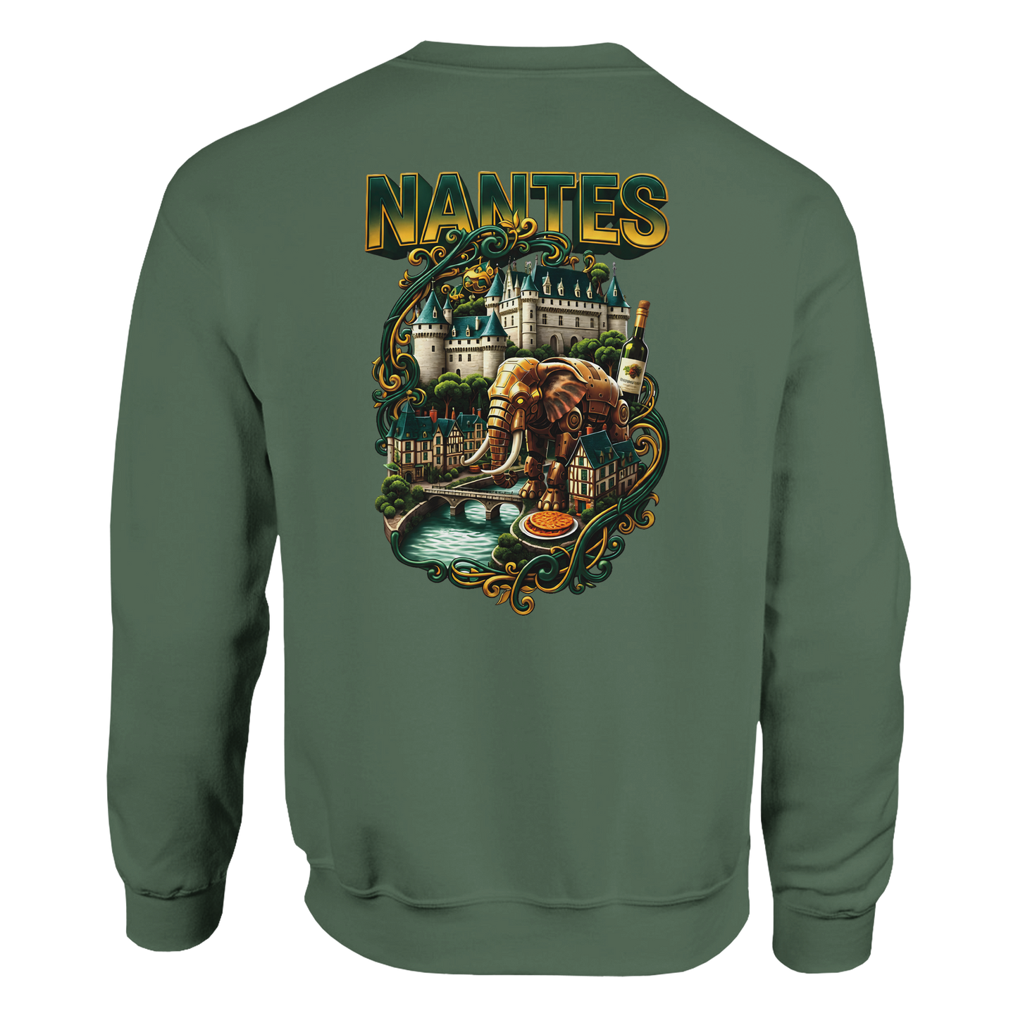Unisex-Sweatshirt Nantes Stadt Frankreich klassisch Rundhals | Gildan® 18000
