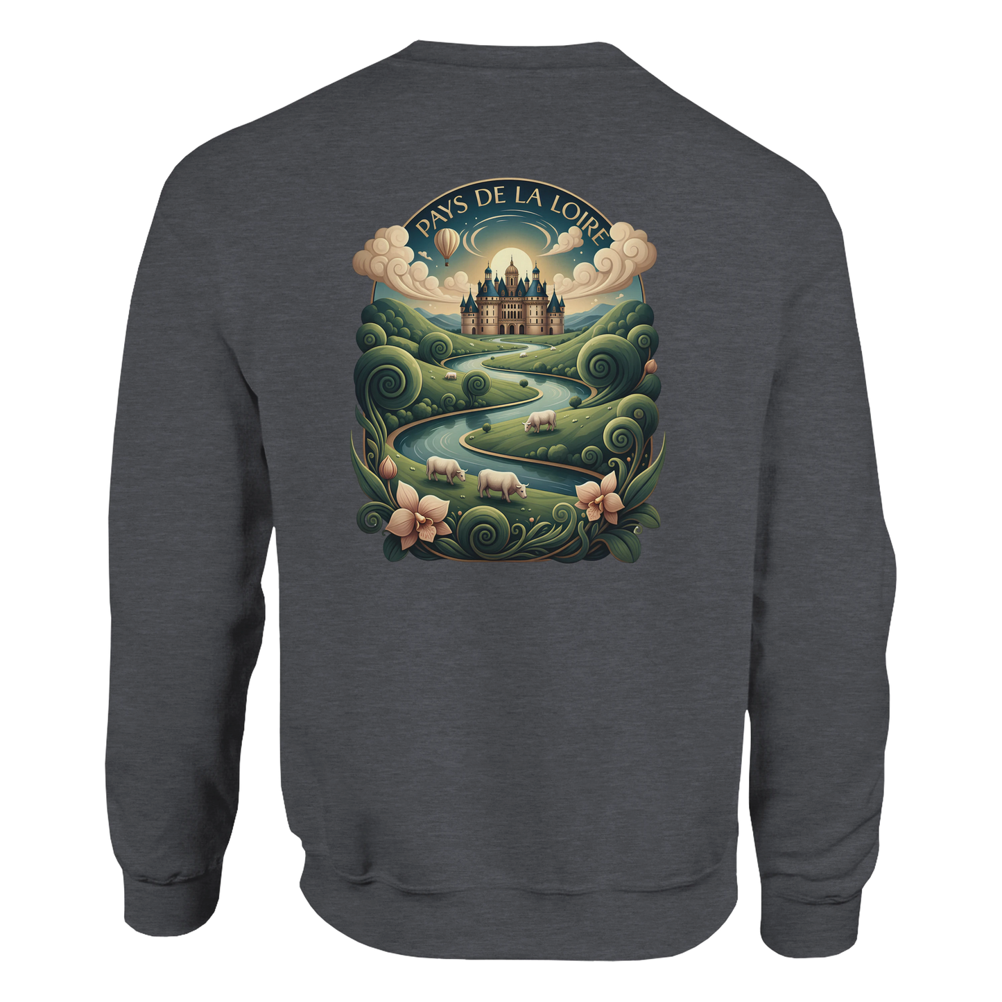 Klassisches Unisex-Sweatshirt Pays de la Loire mit Rundhalsausschnitt | Gildan® 18000