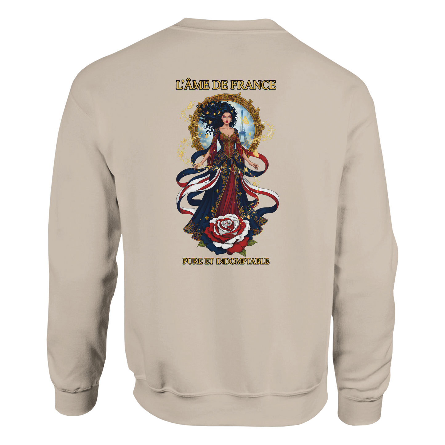 Sweatshirt Die Seele Frankreichs Damen im französischen Stil klassischer Rundhalsausschnitt | Gildan® 18000