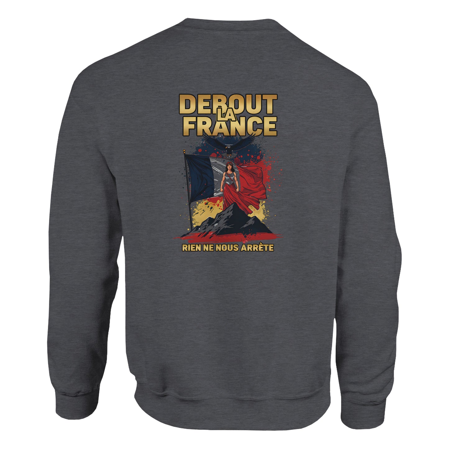 Damen-Sweatshirt „debout la France“ im klassischen französischen Rundhals-Stil | Gildan® 18000