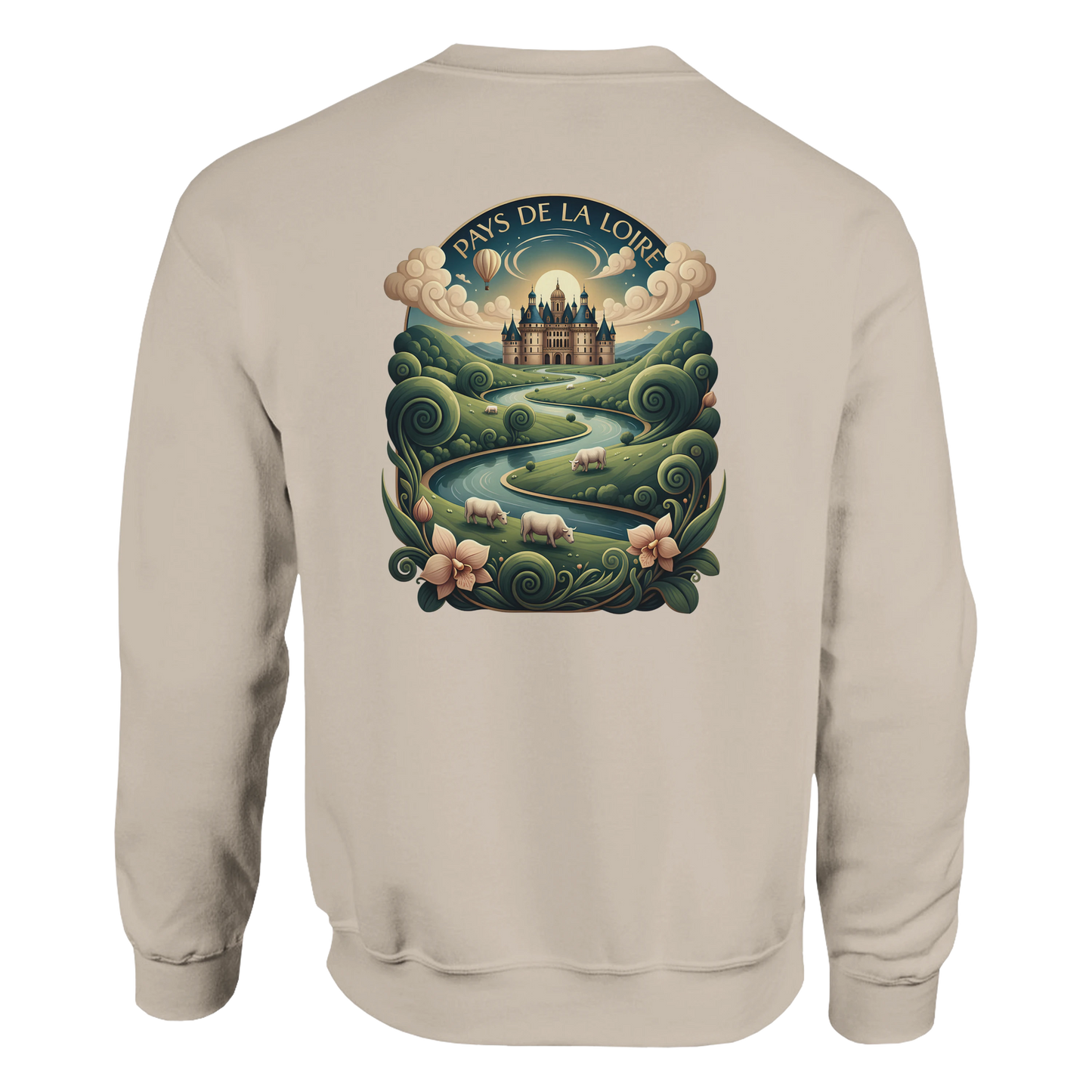 Klassisches Unisex-Sweatshirt Pays de la Loire mit Rundhalsausschnitt | Gildan® 18000